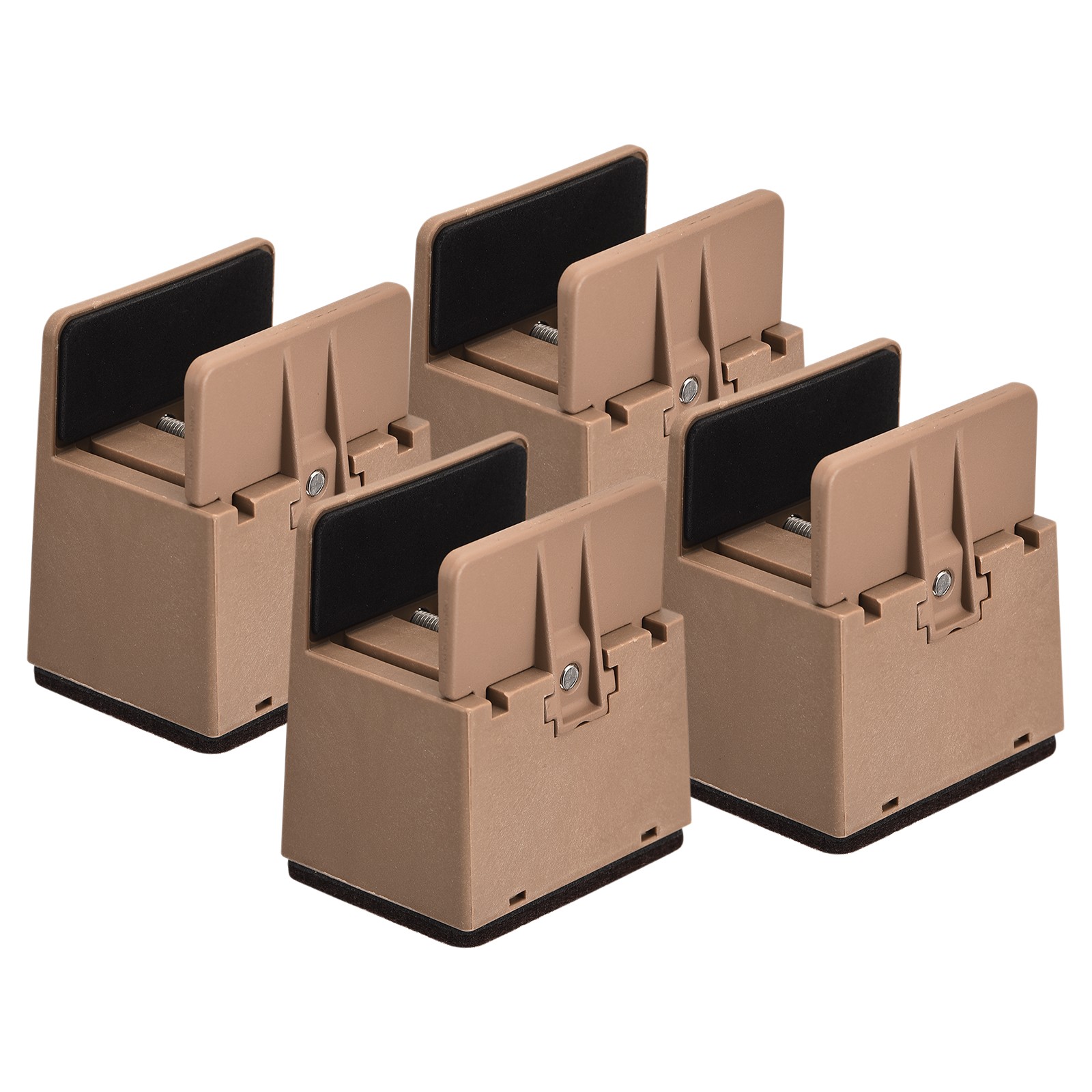 4Pcs 2" Bed Risers Furniture Risers for Furniture Thickness 0.39-1.45" Brown