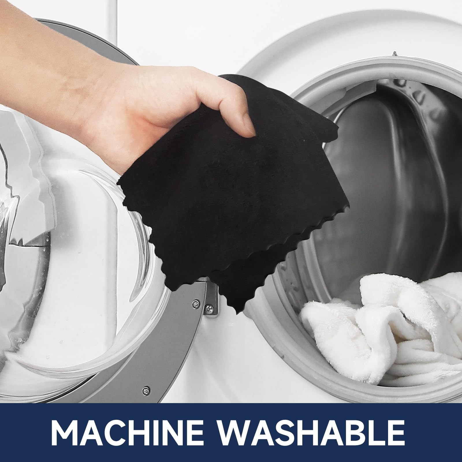 12" x 12" Black Microfiber Cleaning Cloth,40Pack Multi-Purpose Reusable Clean...
