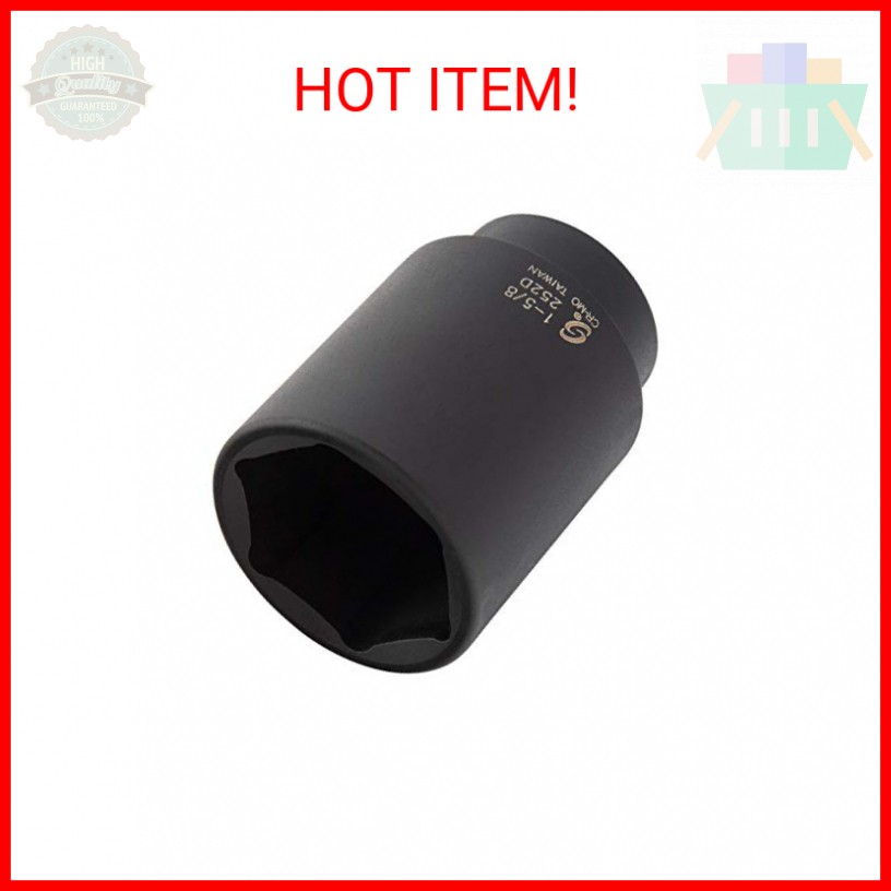 SUNEX TOOLS 252D 1/2-Inch Drive by 1-5/8-Inch Deep Impact Socket