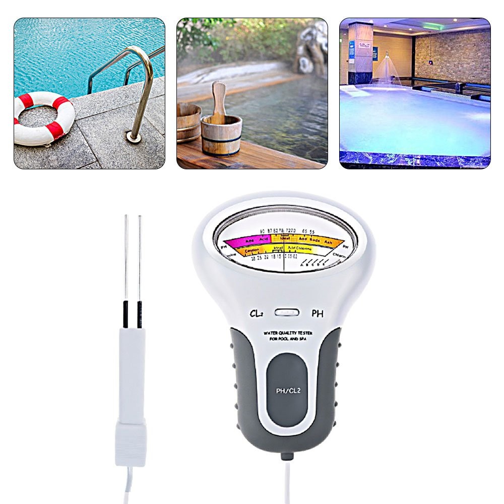 Swimming Pool Kit Meter Chlorine Digital PH Water Quality Tester Level MonitorCW