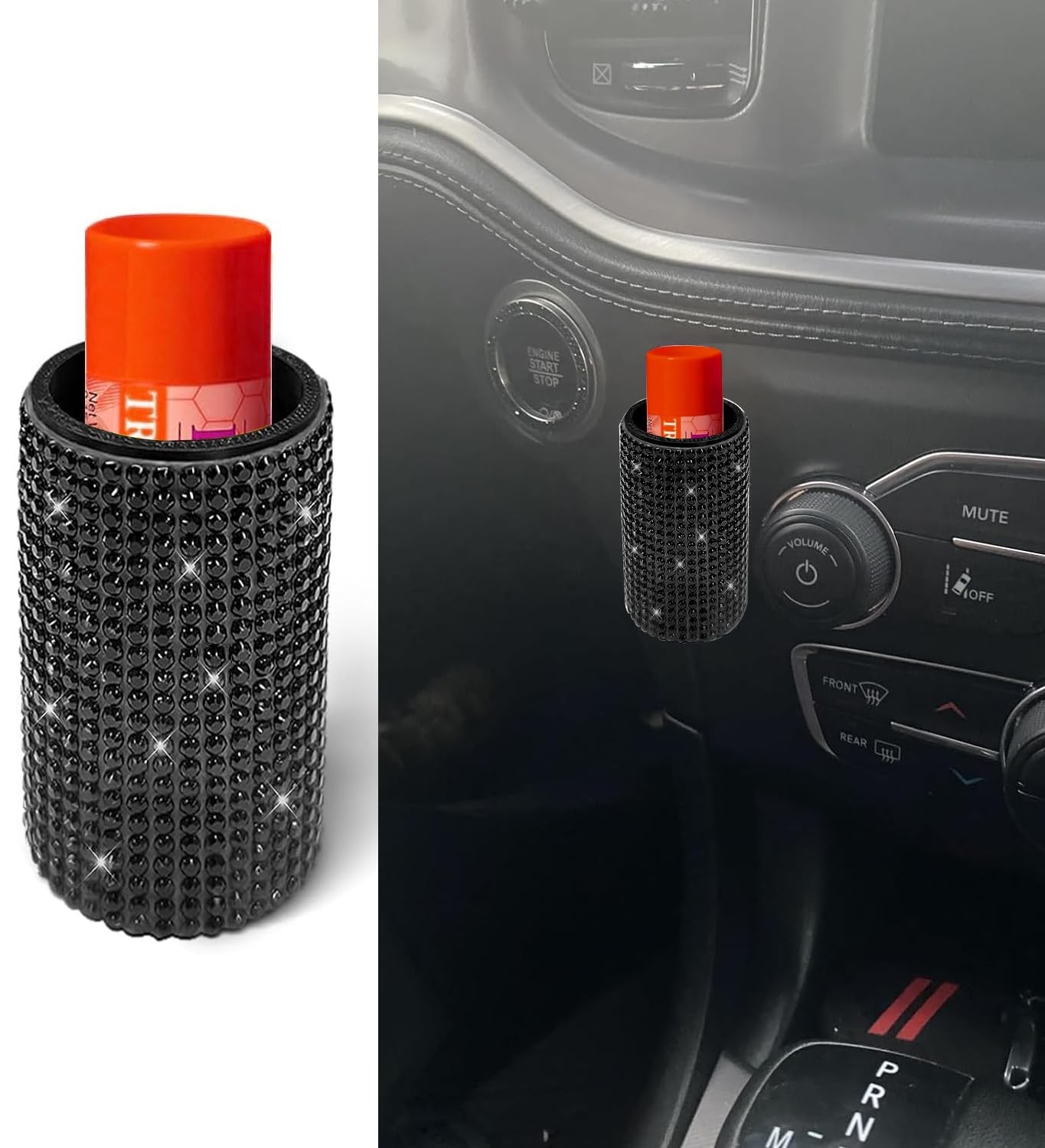 Bling Chapstick Holder Car Lip Balm Interior Accessories Women Must Have Black