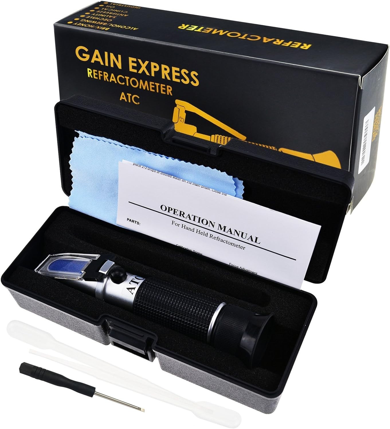 Clinical Refractometer with ATC, Tri Scale Protein/Urine Specific Gravity/Ref...