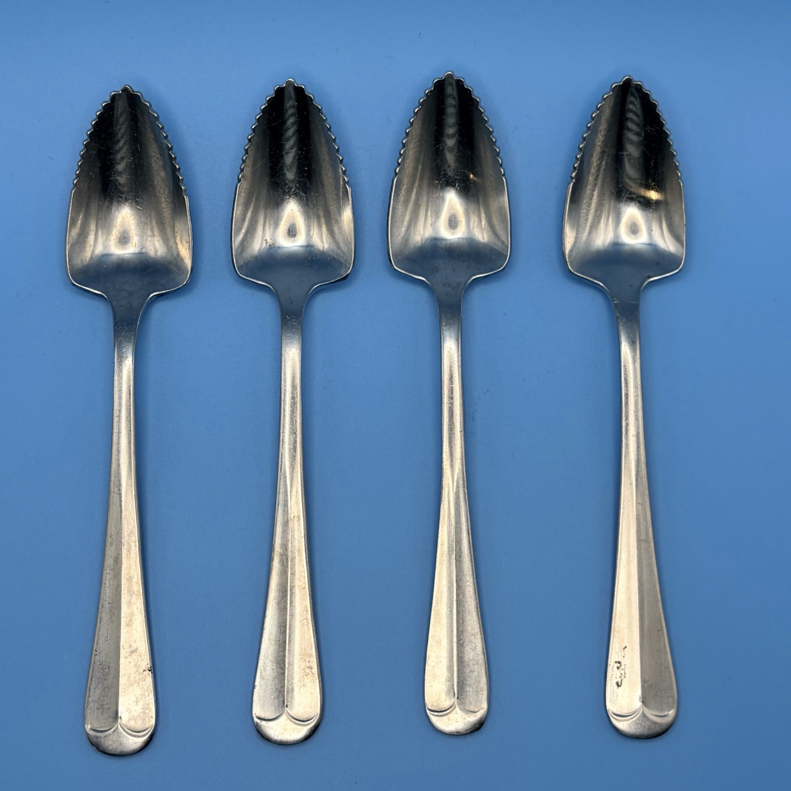 Oxford Hall Stainless Flatware Set of 4 Grapefruit Spoons Fruit Spoons 6”