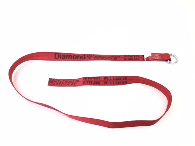 2" x 8' Red Diamond Weave Lasso Strap With D Ring (8 Pack)