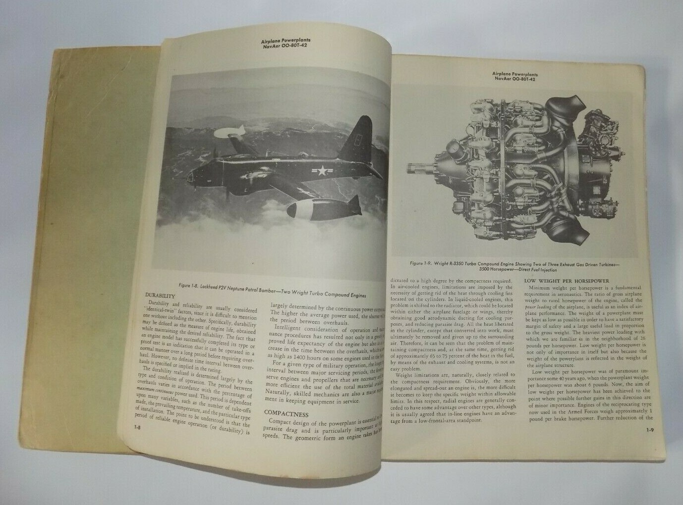 Vtg 1942 - AIRPLANE POWER PLANTS - Naval Air training Command - WWII Publication
