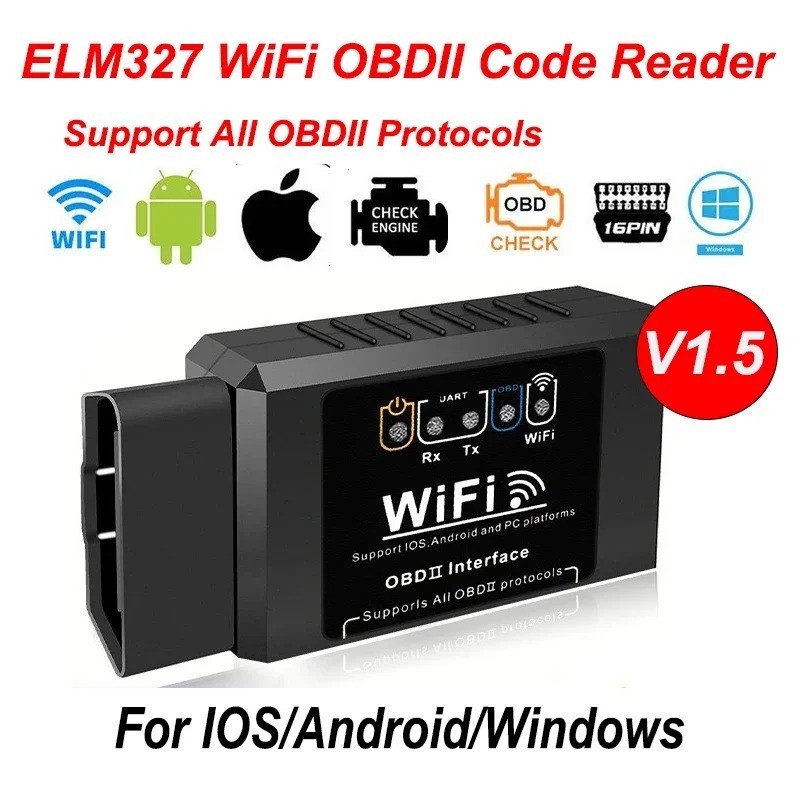 ELM327 WiFi OBD2 Scanner V1.5 Car Diagnostic Tool for Android iOS PC
