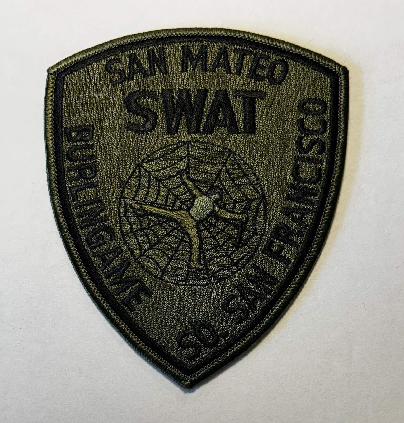 CALIFORNIA SAN MATEO BURLINGAME SO SAN FRANCISCO POLICE PATCH SUBDUED SWAT #PD34