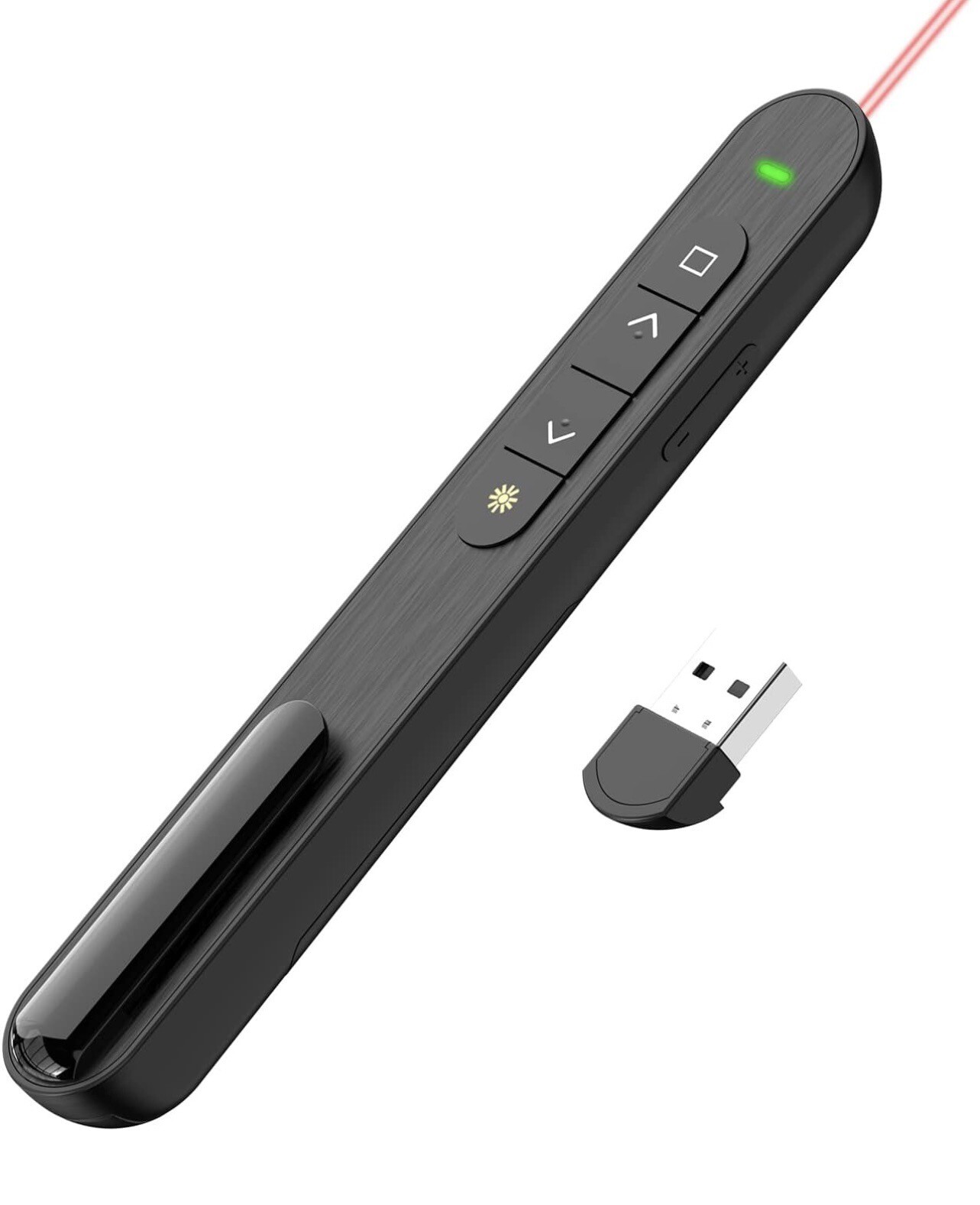 presentación clicker, presentador inalámbrico control de volumen