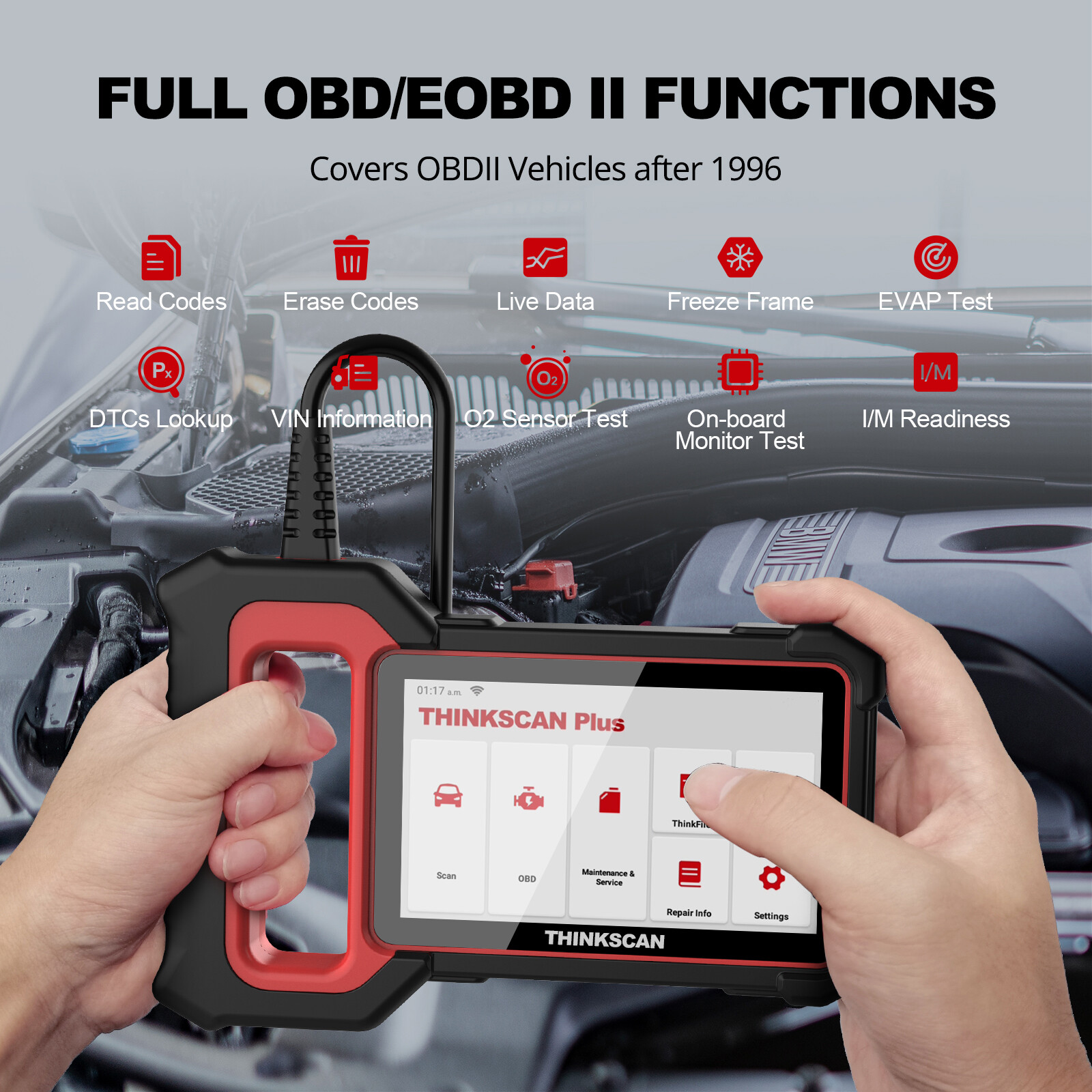 THINKSCNAPLUS S4 Car OBD2 Scanner Code Reader Engine ABS SRS TCM Diagnostic Tool