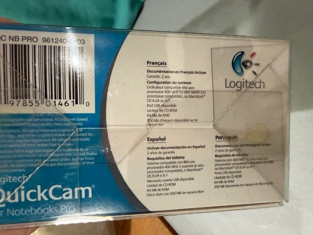 Logitech QuickCam for Notebooks Pro USB 2.0 Webcam new