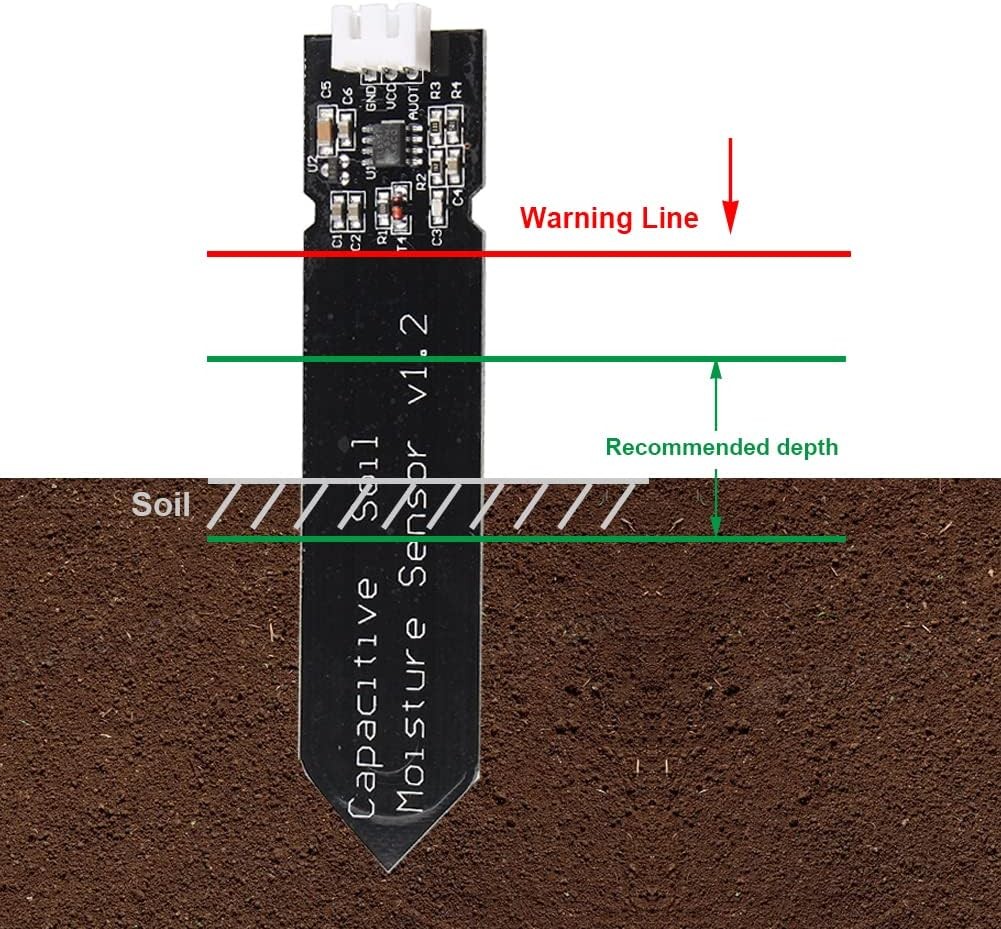 5PCS Capacitive Analog Soil Moisture Sensor Module 3.3~5.5V Corrosion...