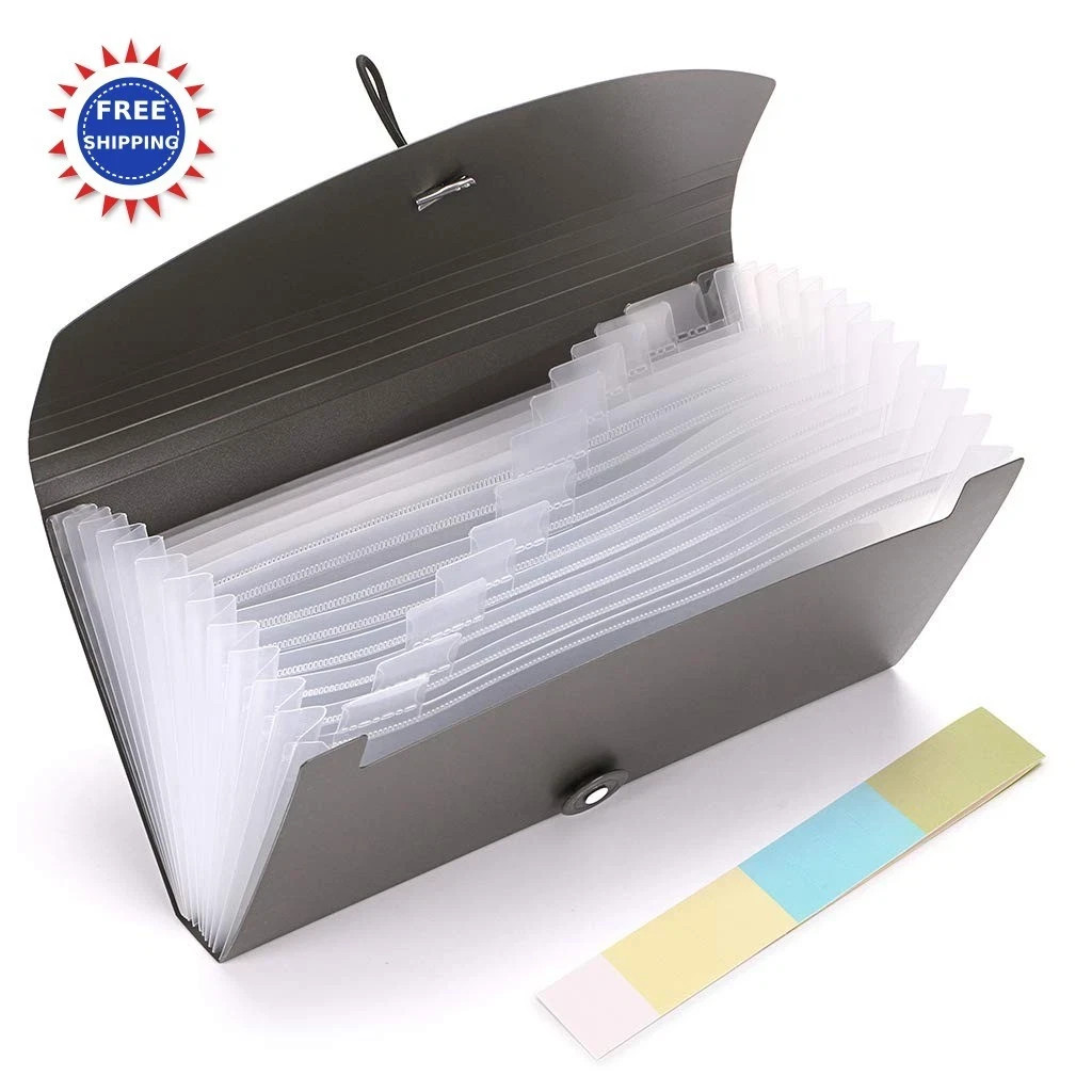 13 Pockets Expanding Check Bill File Folder Hand held Small Accordion