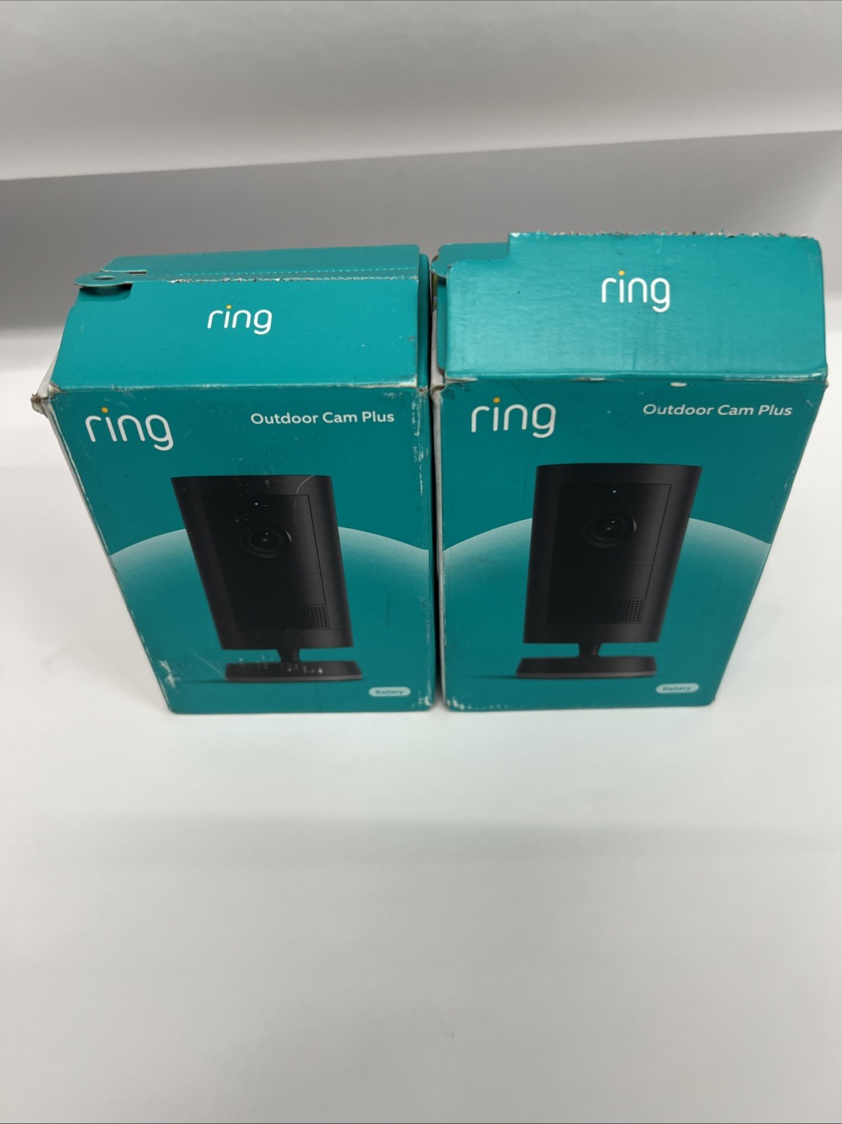 2x Ring Outdoor Cam Plus Battery Operated - 2K HD Smart Security Camera Black