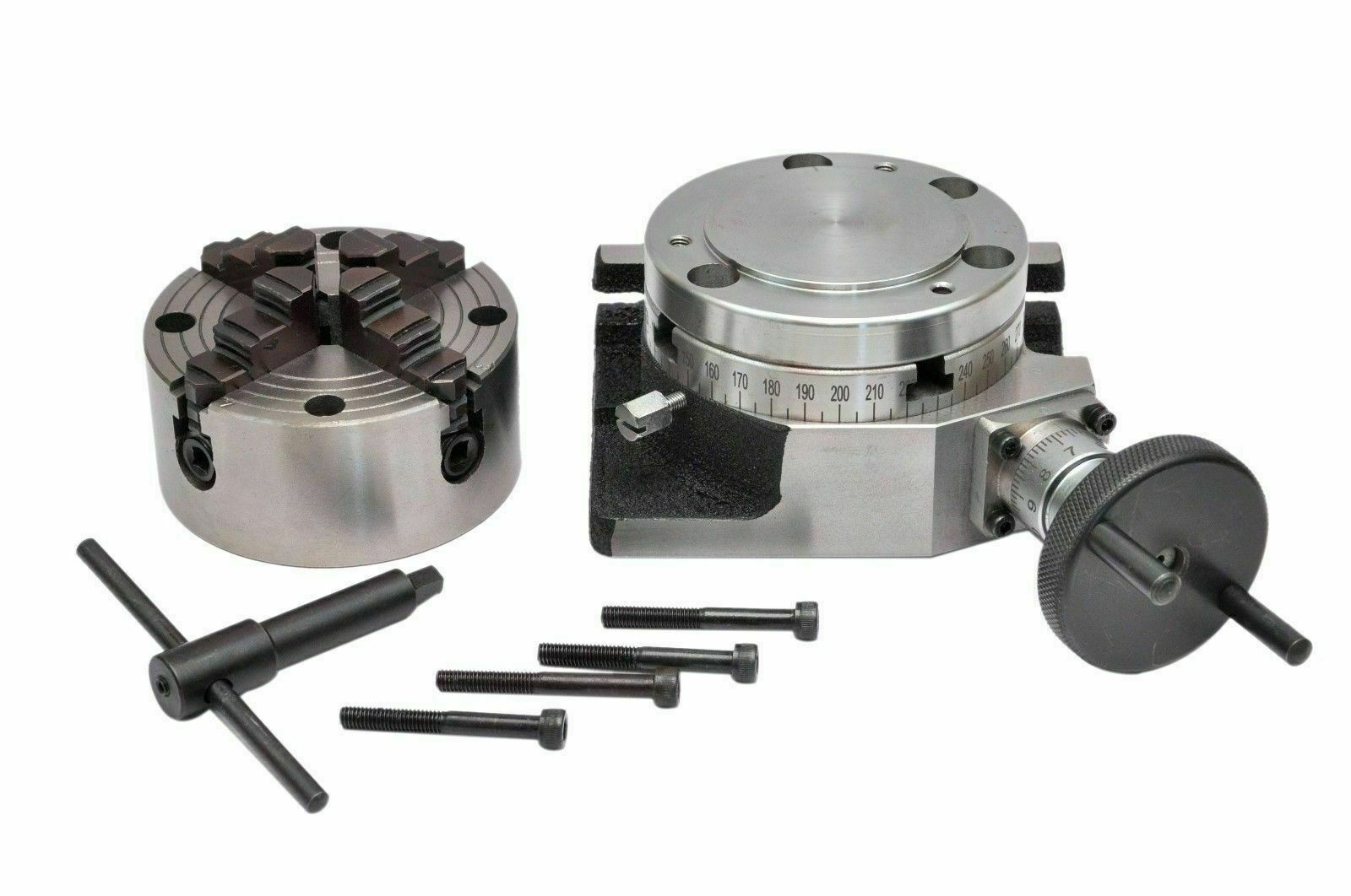 ROTARY TABLE 4"/100mm WITH 100mm 4 JAW INDEPENDENT CHUCK