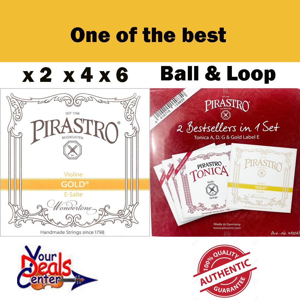 Pirastro Tonica Violin Strings Gold Label E Set Ball and Loop E 2024 Special