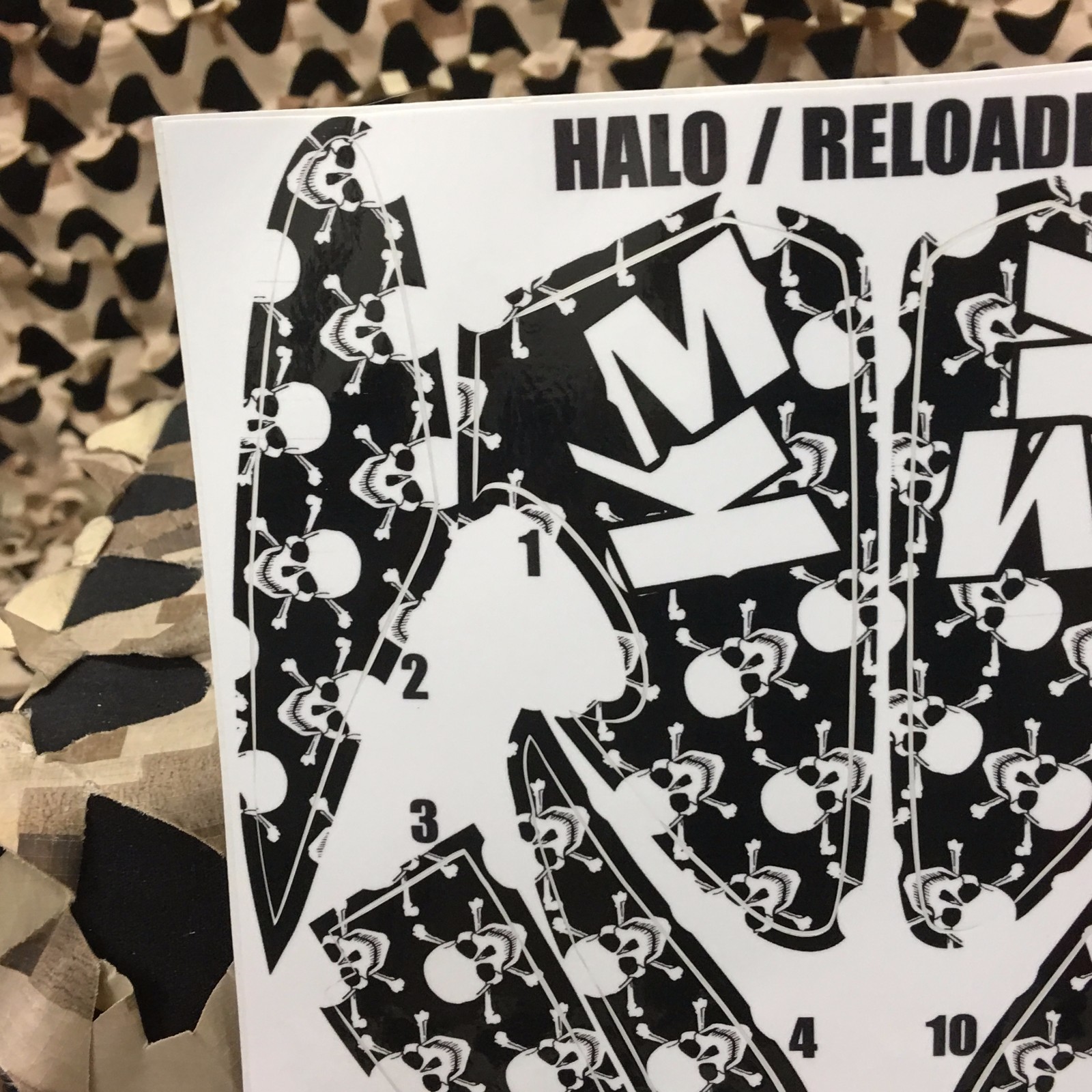 NEW KM Paintball Halo Too Loader Wrap - Skull Black