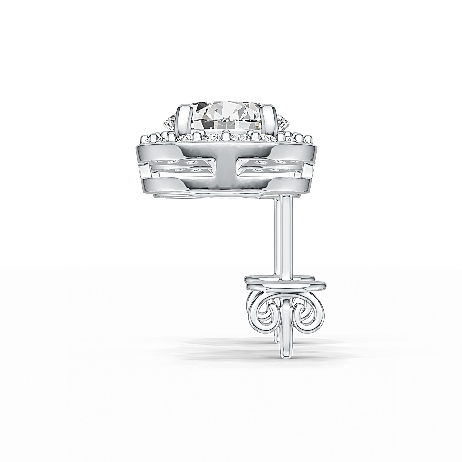 Sterling Silver Semi Mount Earrings Setting Round RD 8x8mm Stud