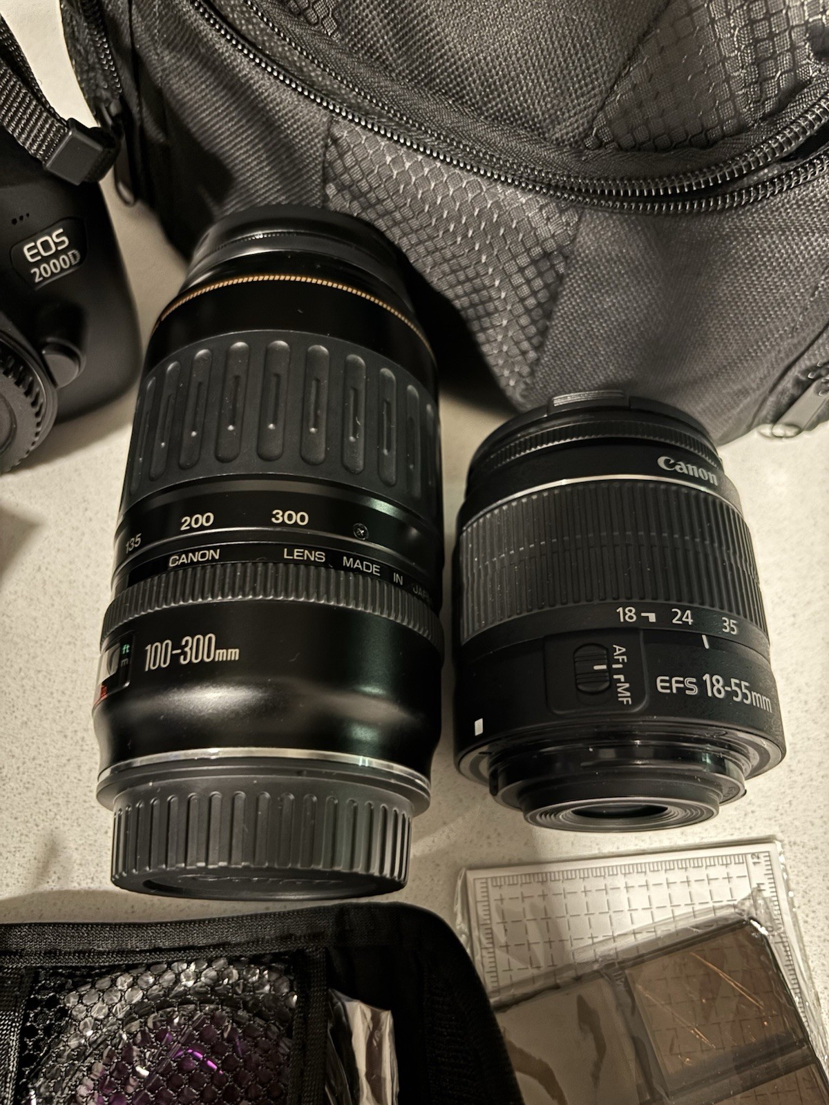 Canon EOS 2000D Camera Bundle with 100-300mm & 18-55mm Lenses, Accessories