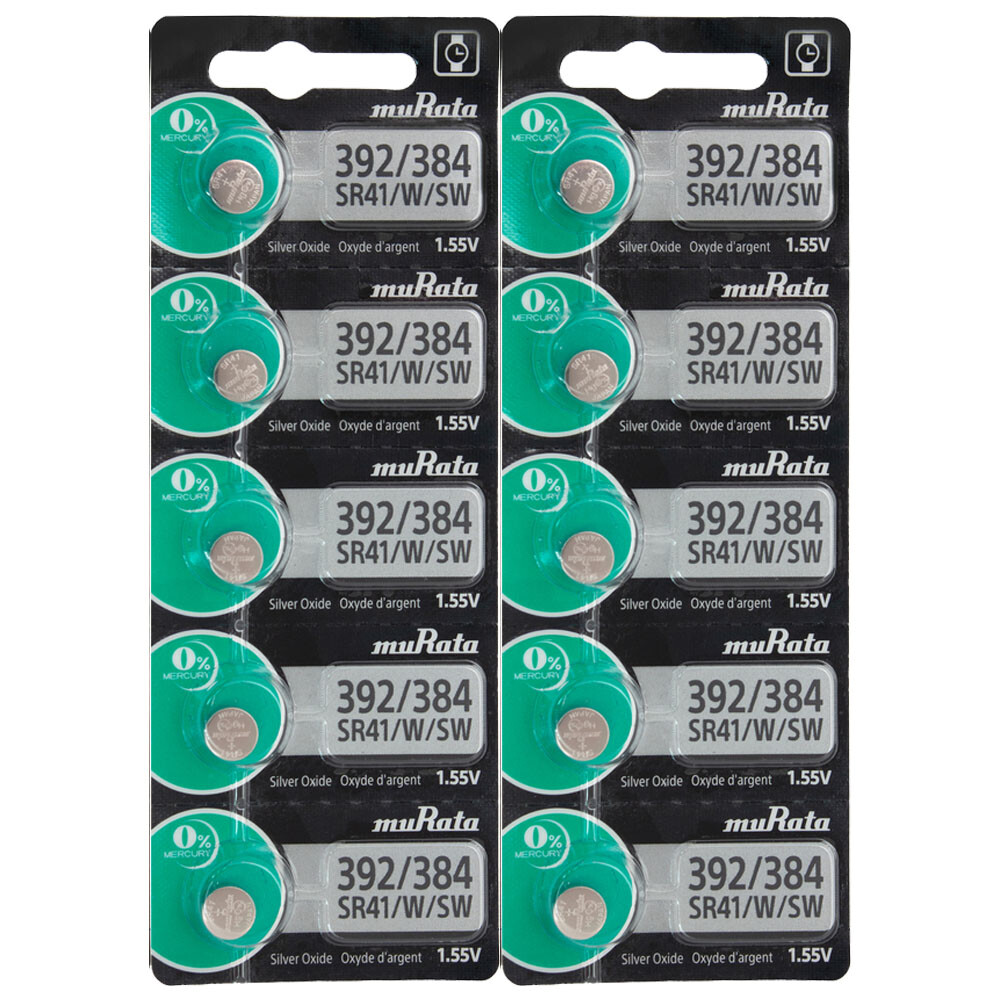 10 Murata Replaces Sony Silver Oxide SR41SW SR41W SR41 Watch 1.55V Battery