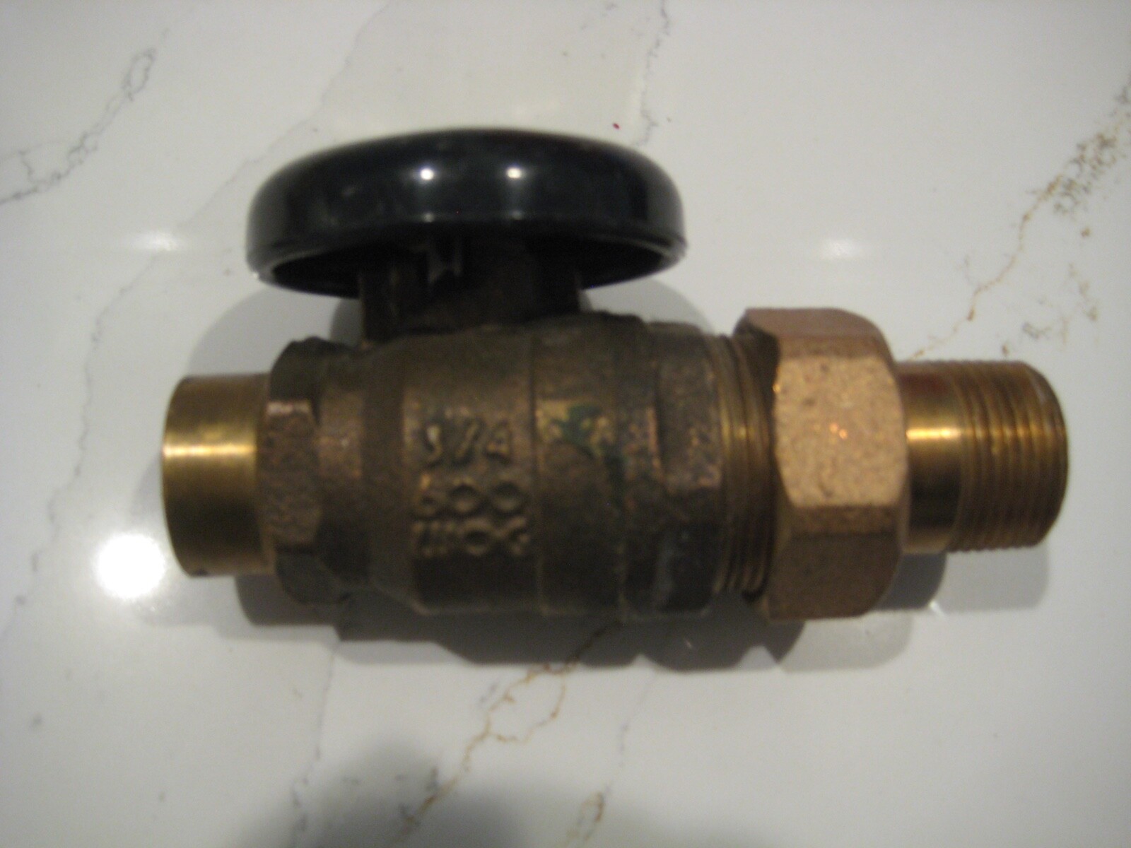 ONE 3/4" LEGEND  Straight  Radiator Valve  H/D BRASS -FULL PORT  1/4turn ball