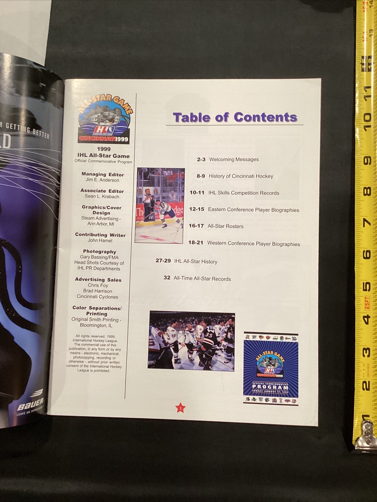 1999 Cincinnati Cyclones All Star IHL Hockey Game Jan 17 Program & Inserts