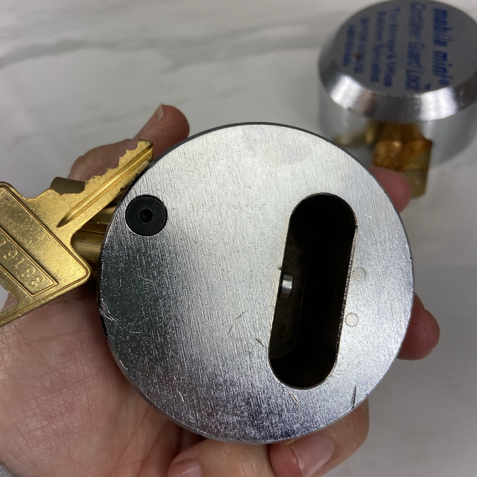 3 Mobile Mini Container Guard Puck Locks with 2 Keys - VGC