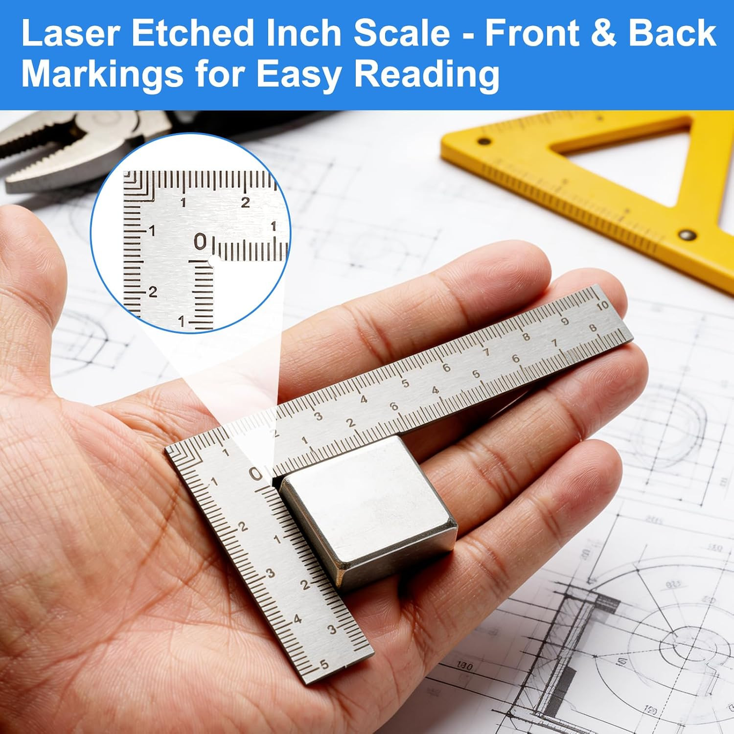 Right Angle Ruler Stainless Steel L Square Ruler Small Measuring Layout Tool