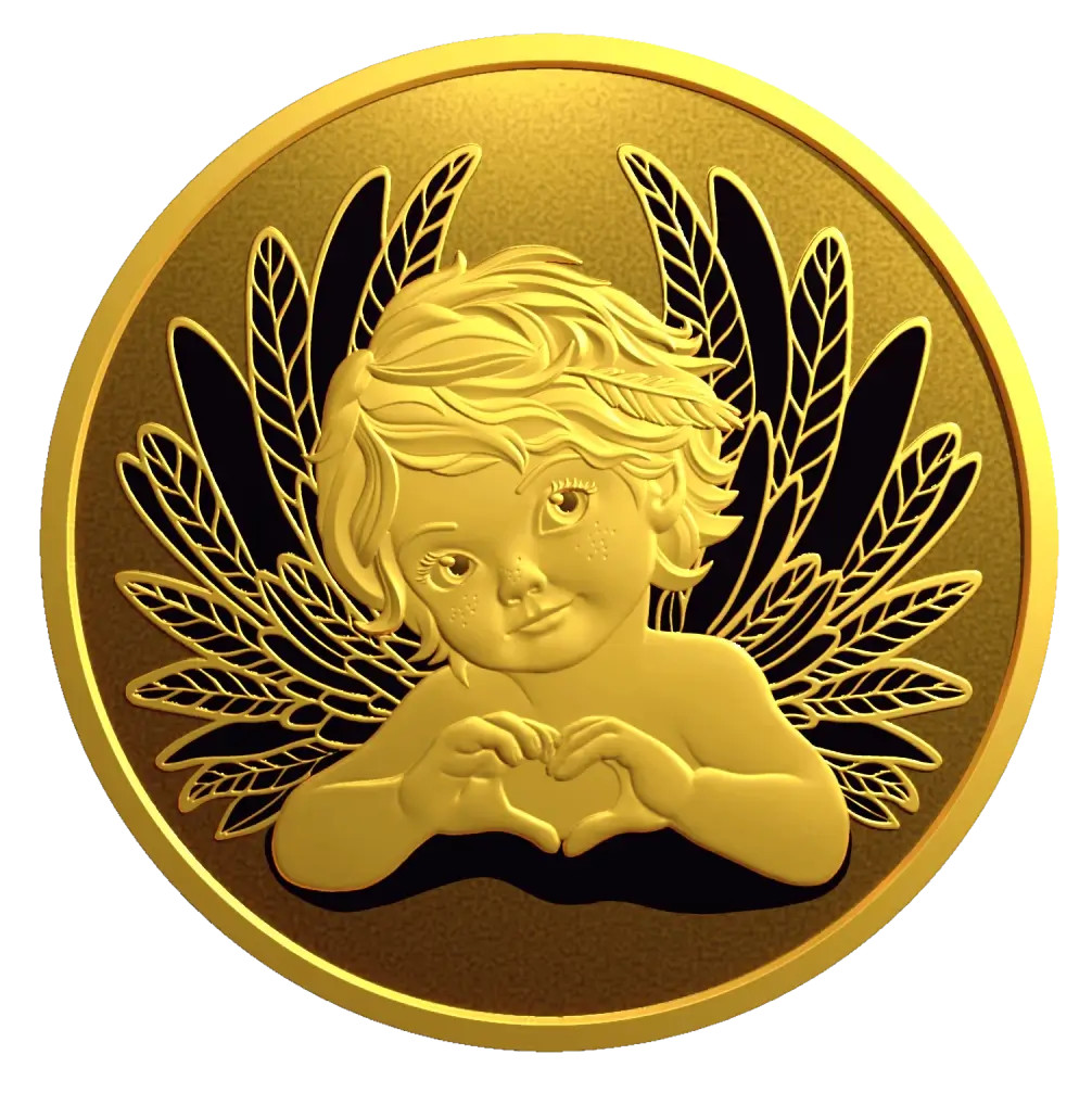 2025 5 Dollar Gold Coin 3.11 g "Little Angel Brother" Collectible, Spirit Gift