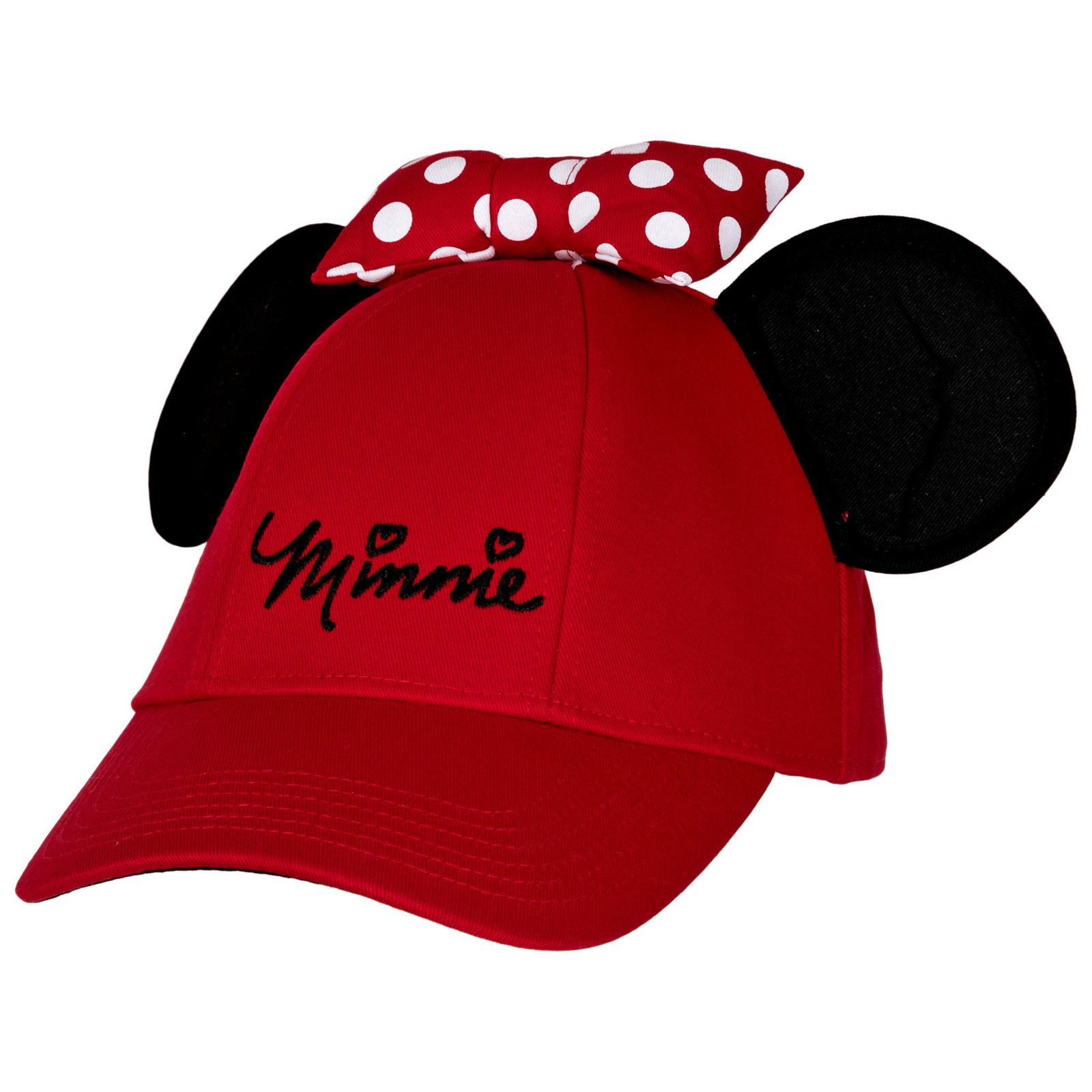 Disney Minnie Mouse Sassy Cap with 3D Ears and Bow Red