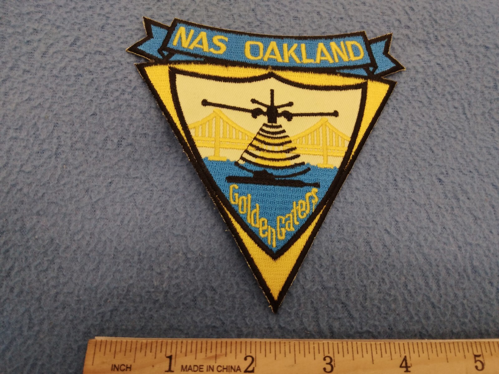U.S. NAVAL AIR STATION OAKLAND,CALIFORNIA GOLDEN GATERS 5 INCH PATCH - NEW