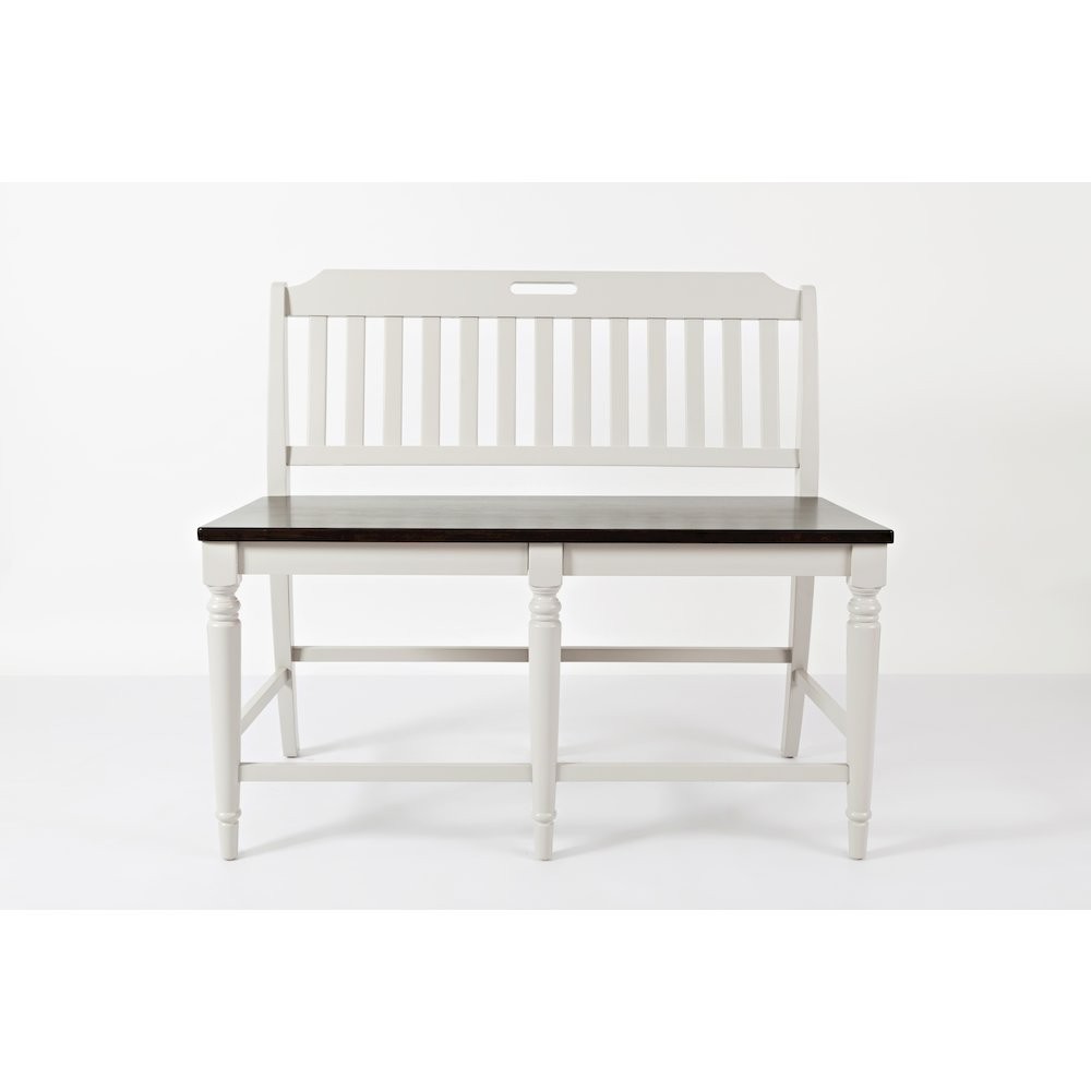 Orchard Park Farmhouse Solid Rubberwood 48" Slatback Counter Height Bench