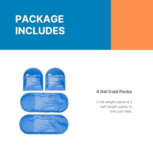 NatraCure Replacement Gel Packs for Cold Therapy Socks - 4-Piece Set, Reusable