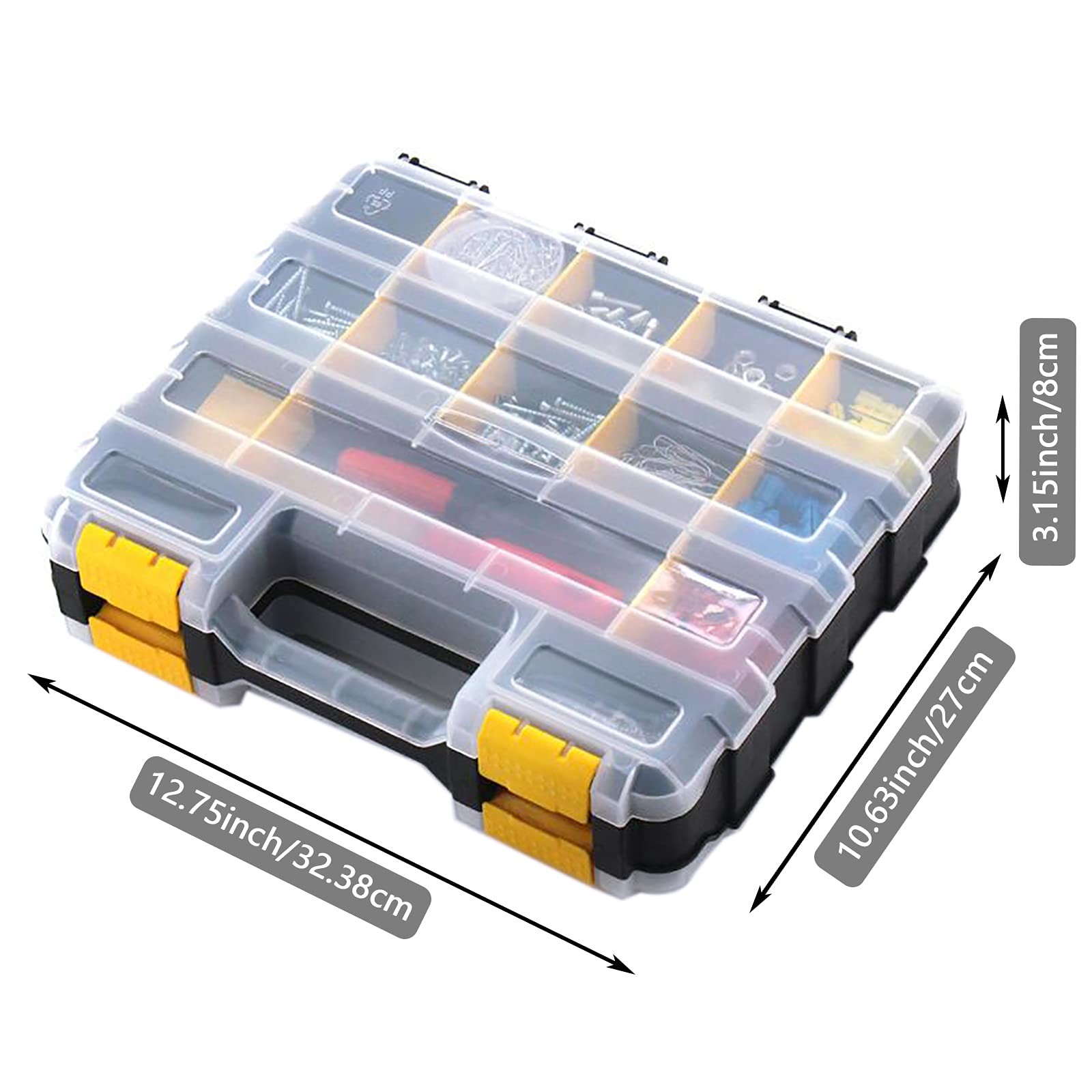 Tools Organizer Box Small Parts Storage 34-Compartment 1 PACK, Yellow