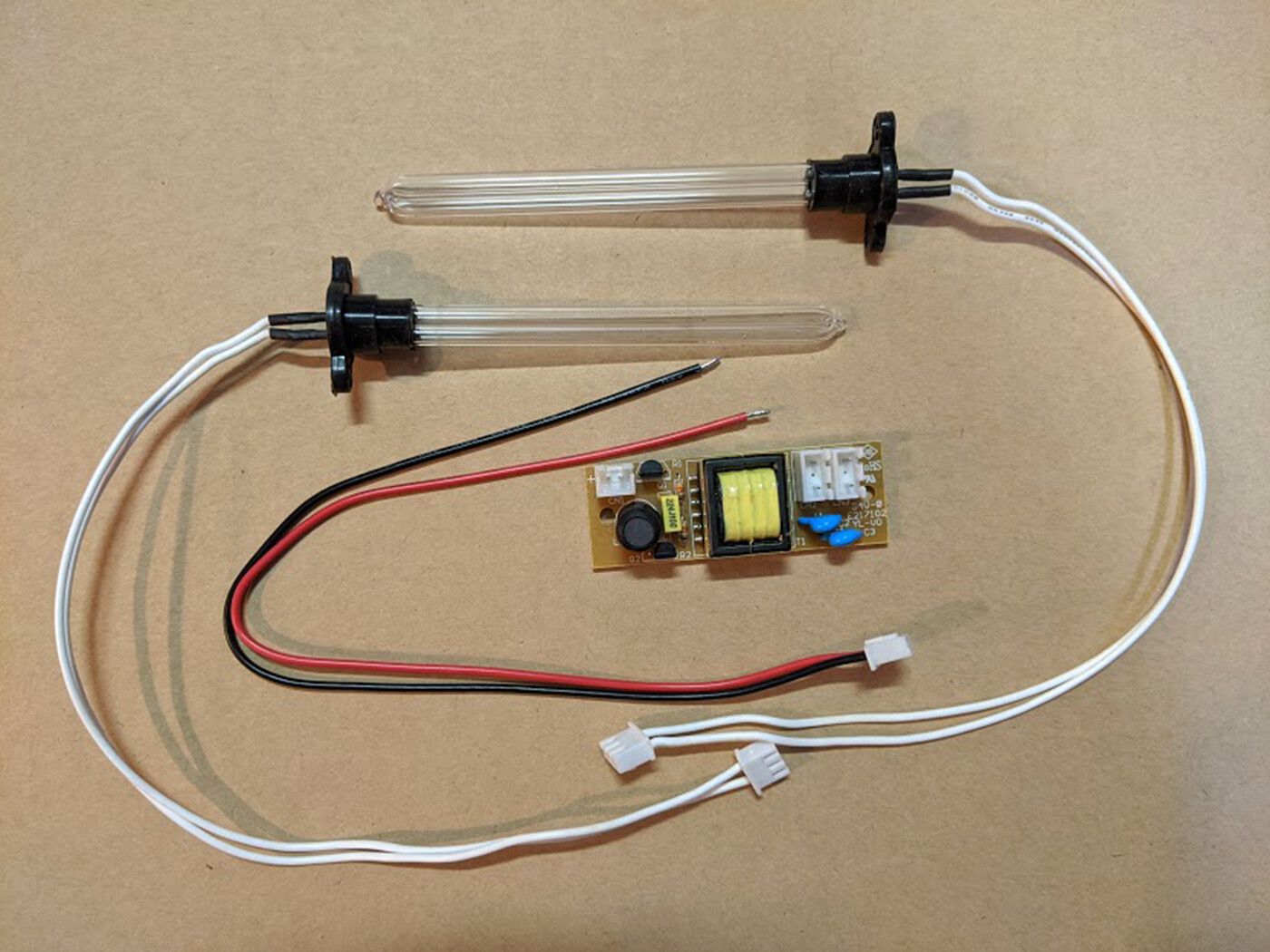UV 254nm U-shape 100mm Dual Bulb and 12V DC Inverter w/ harness for Air Use