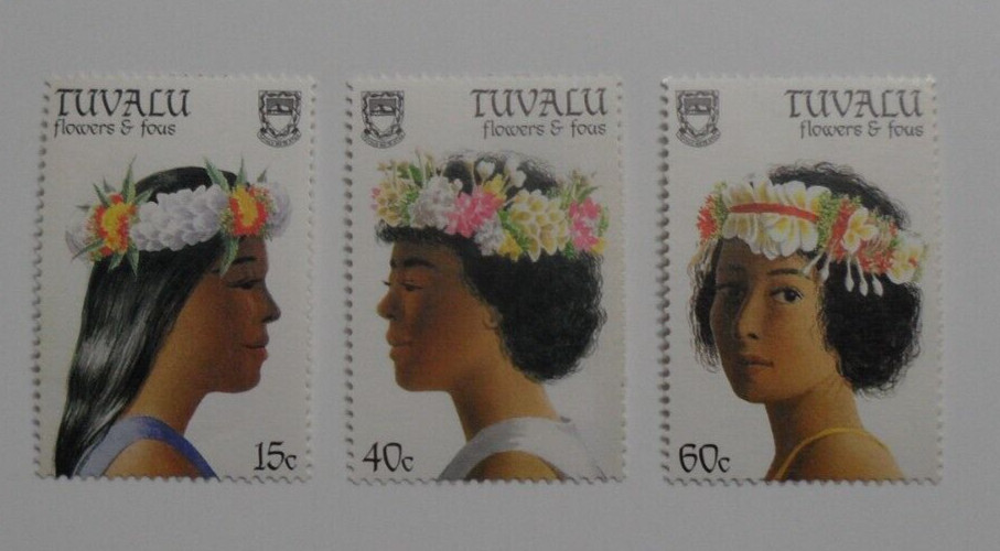 STAMPMART : TUVALU 1989 FLOWERS & FOUS 3v MNH STAMPS