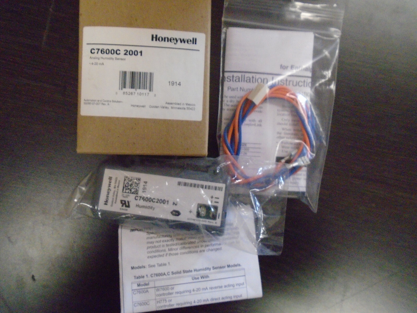 Honeywell Analogue Humidity Sensor #C7600C 2001