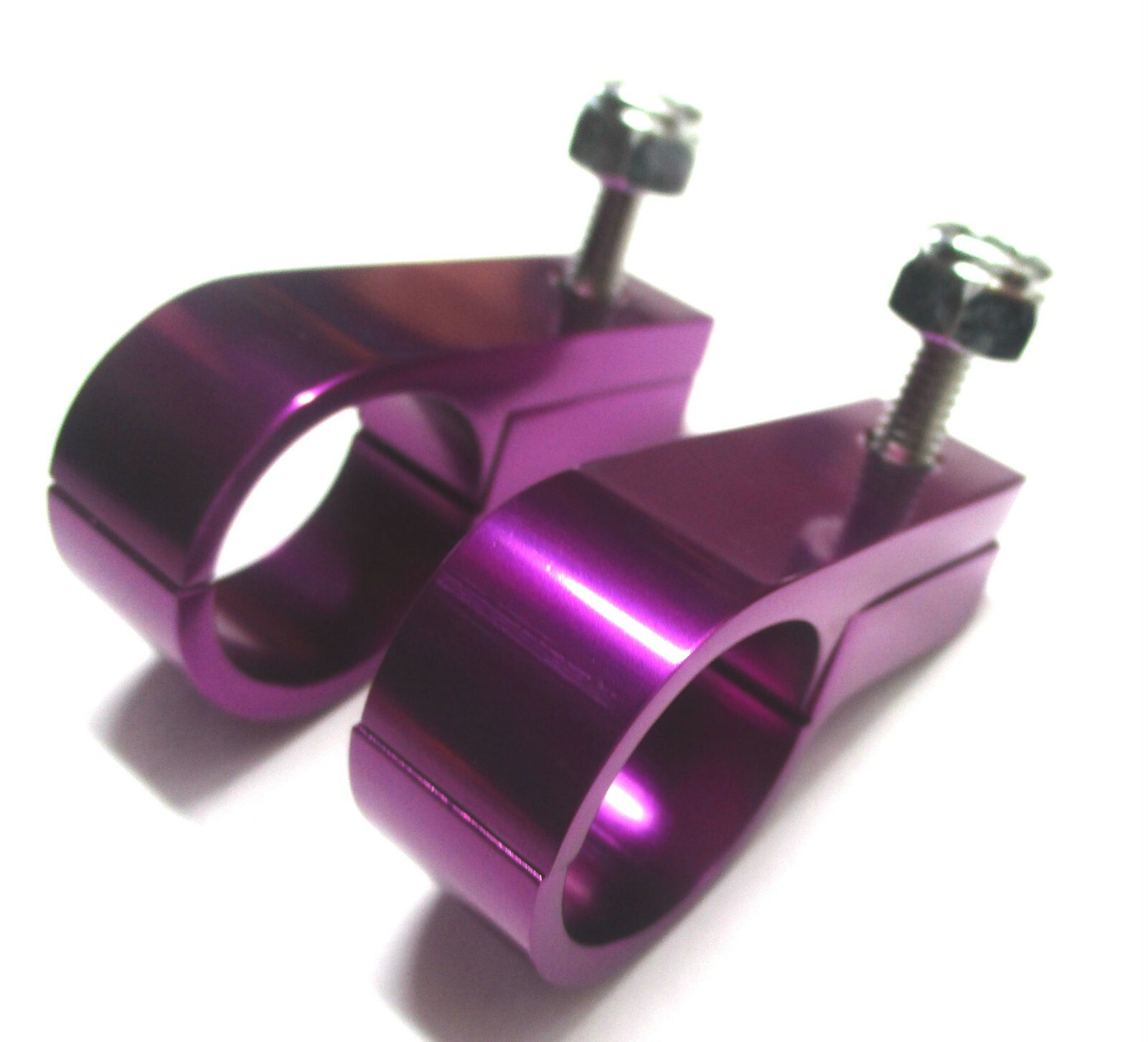 P Clamps Fits -06 hose 9/16 inch ID show Polished Purple anodized alum 2 pk