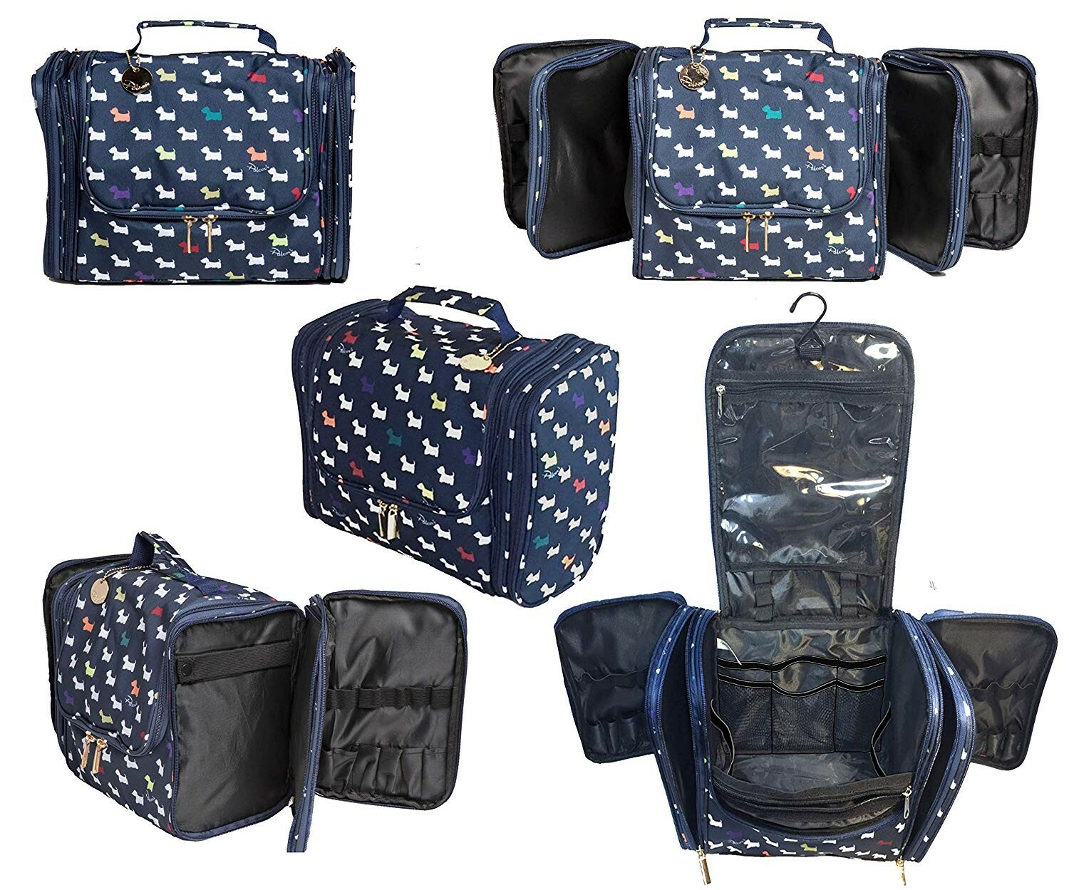Large Hanging Organizing Bag with Compartments - Pattern: Doggies - by Palcovi