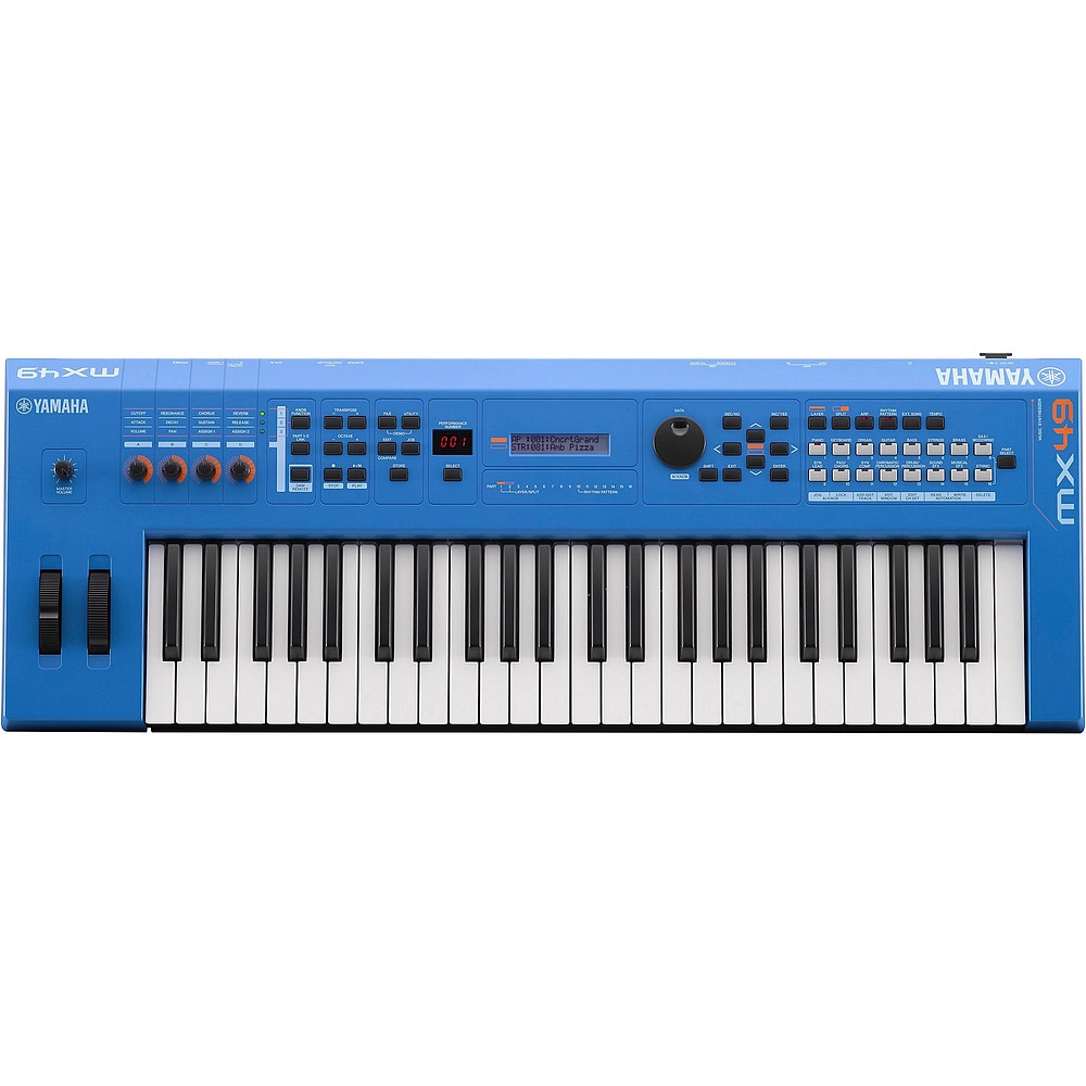 Yamaha MX49 49Key Music Production Synthesizer Essentials Bundle Blue