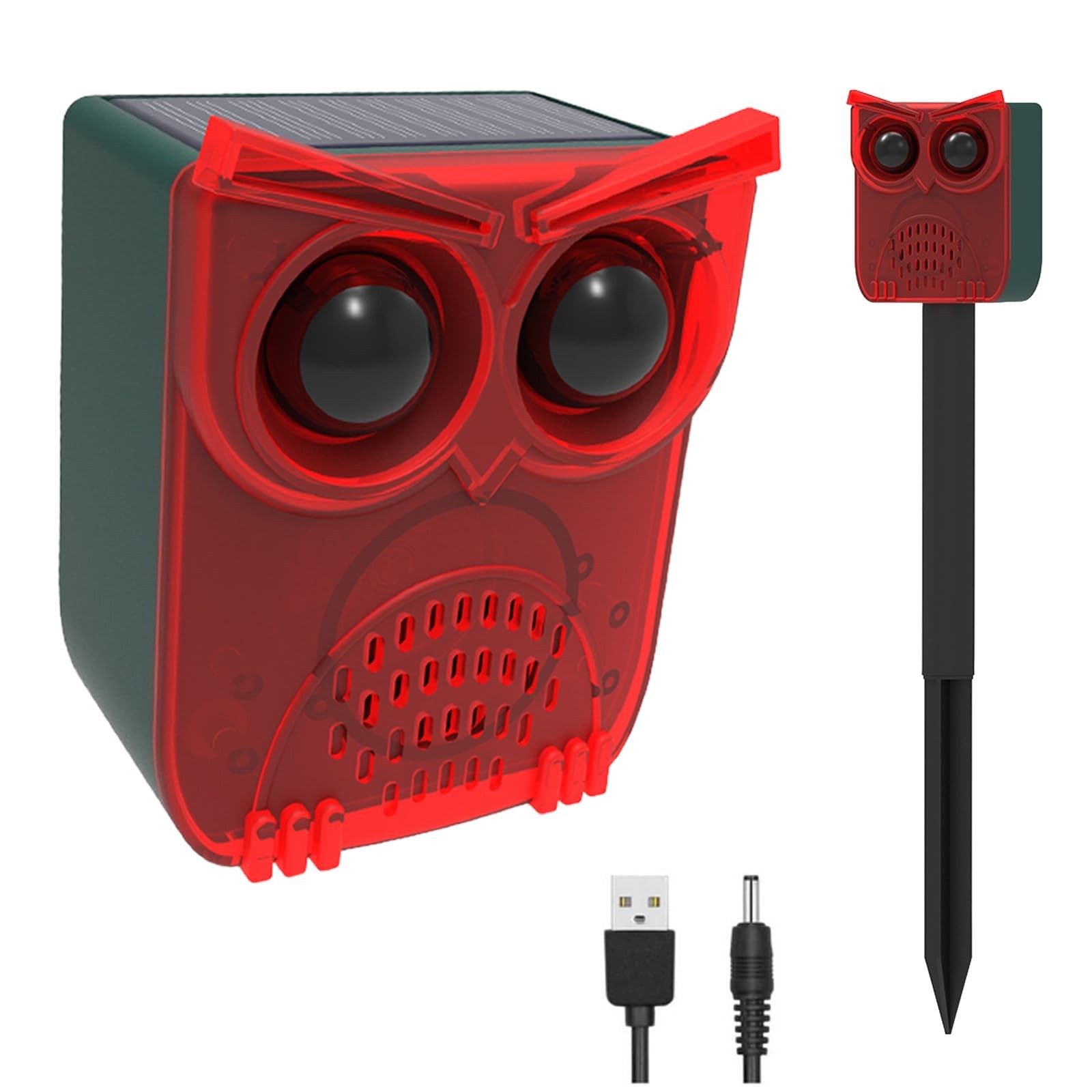 HULPPRE Solar Outdoor Motion Sensor Alarm-13 Sounds Including Dog Medium, Red