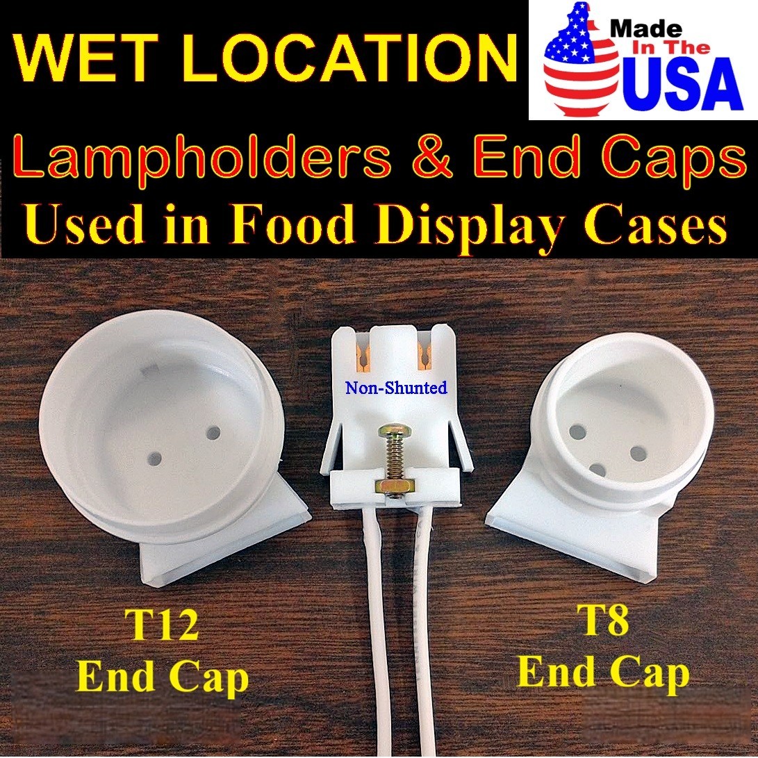 T8 & T12 LED/FLUORESCENT LAMP HOLDERS LIGHT SOCKET END CAP TUBE GUARD MEAT/FOOD