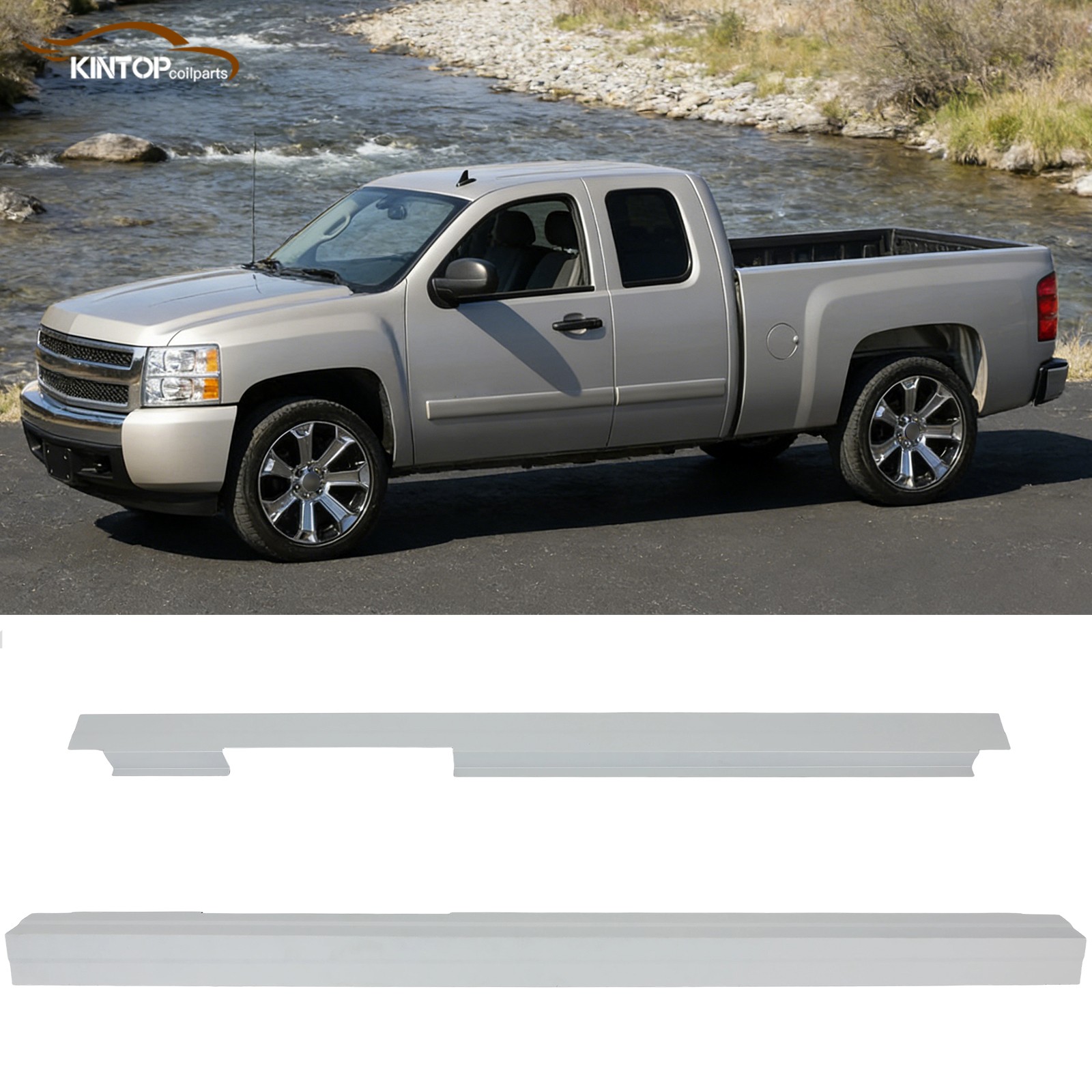 Pair For 07-13 Chevy Silverado GMC Sierra 1500 2500 Rocker Panels Extended Cab