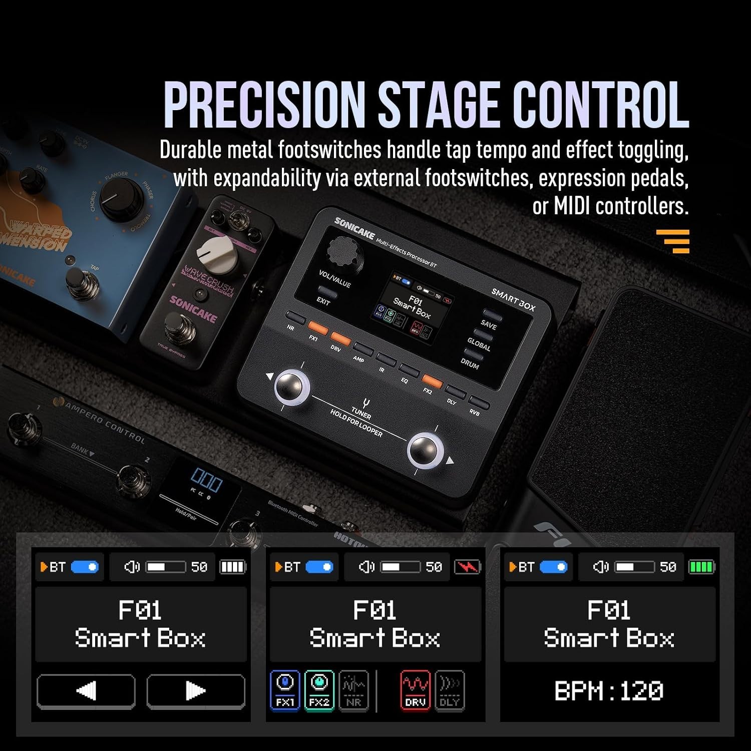 Electric Guitar Multi-Effects Processor with 130+ Effects