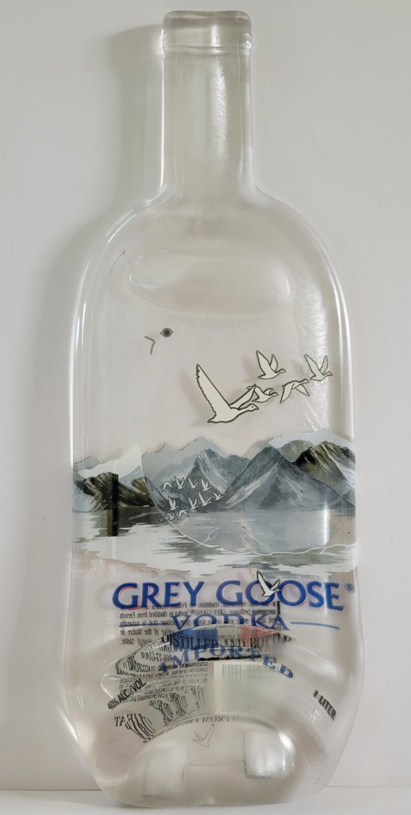 Grey Goose Flattened Liquor Bottle Trivet Cheese Tray Housewarming Hostess Gift