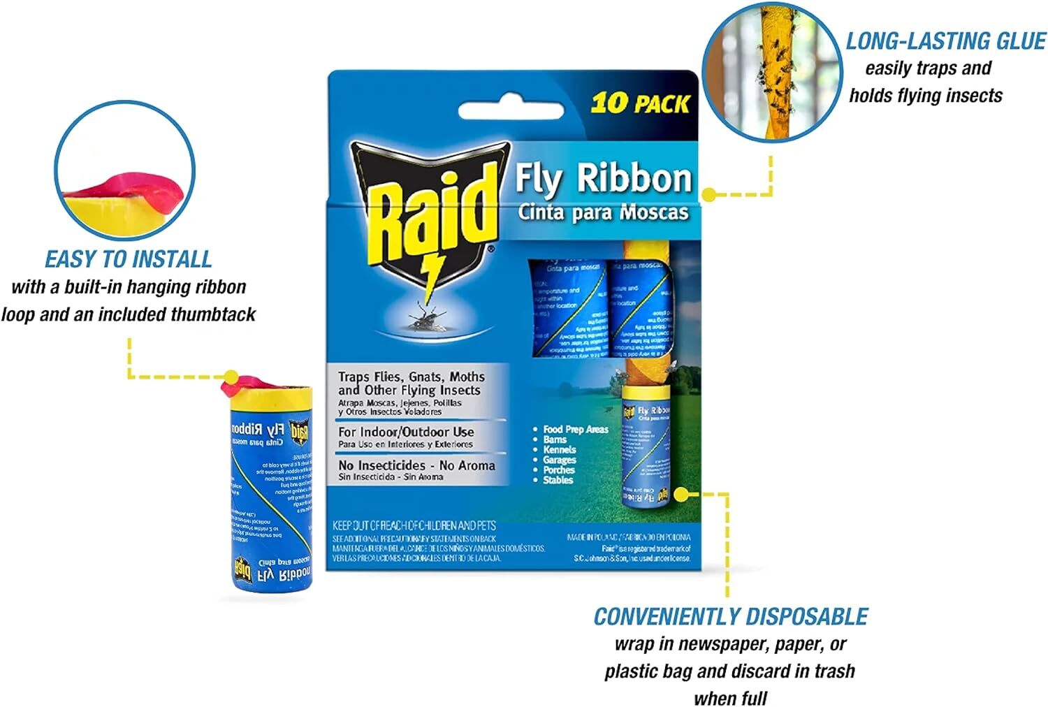 Raid Fly Ribbon, 10 Count
