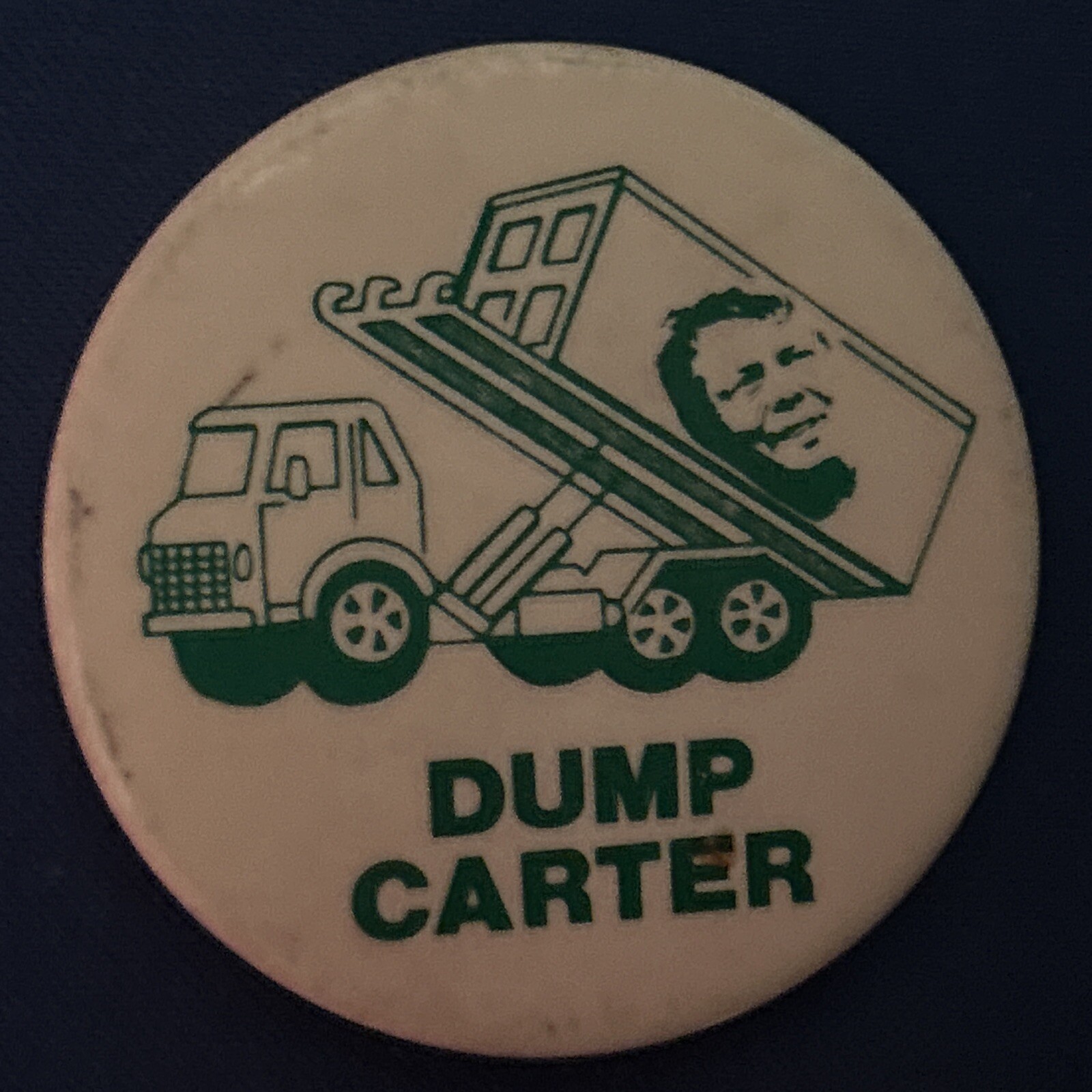 DUMP CARTER  2 1/4” pinback button pin