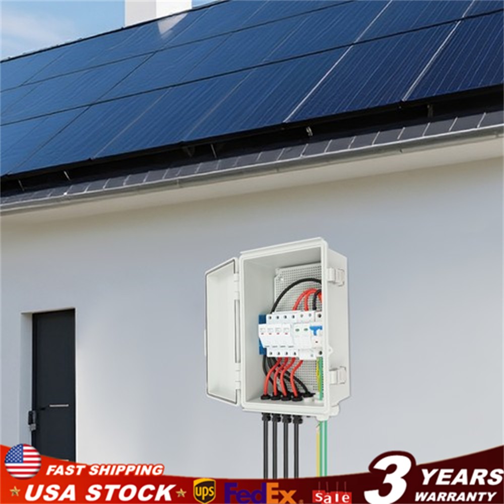 Solar Combiner Box PV Combiner 63A Circuit Breaker 4 String For Solar Panel Kit