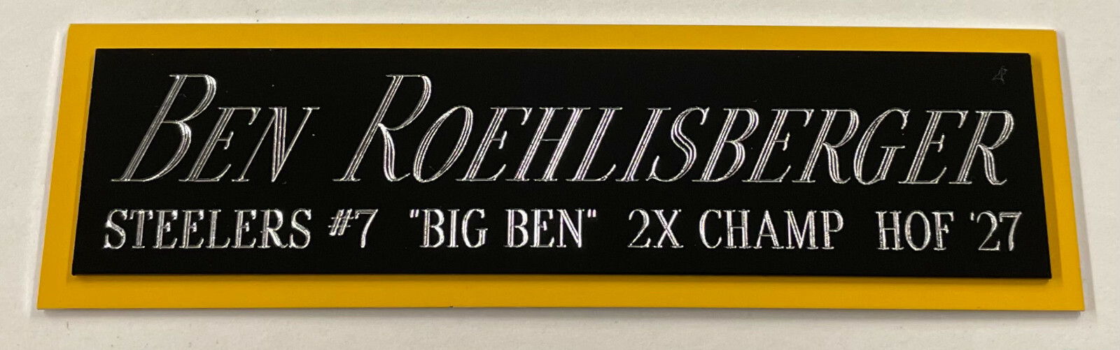 Ben Roethlisberger STEELERS NAMEPLATE FO AUTORAPHED Signed FOOTBALL HELMET PHOTO