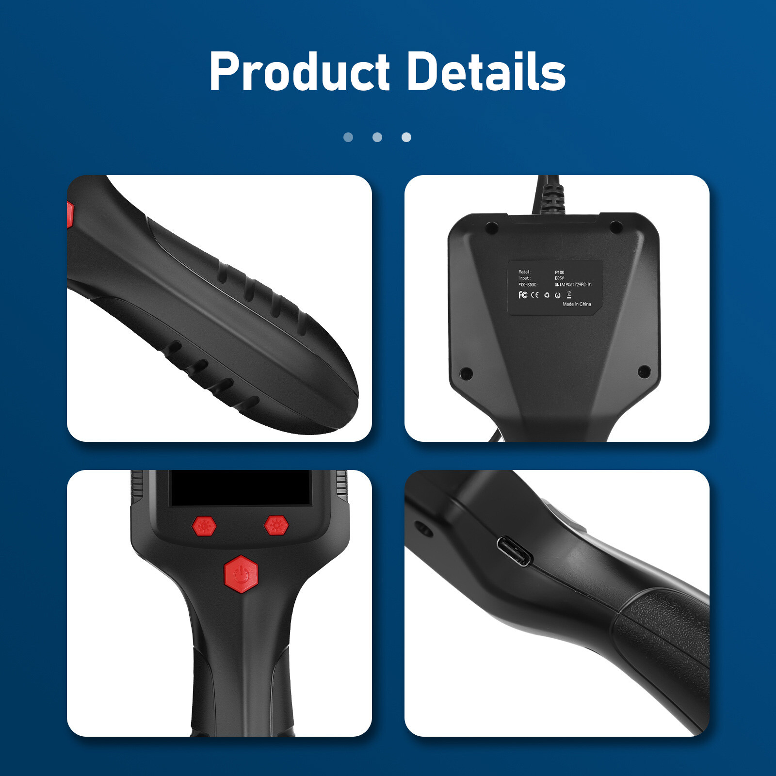 HD 1080P LED Handheld Industrial Endoscope Borescope 8mm Inspection Snake Camera