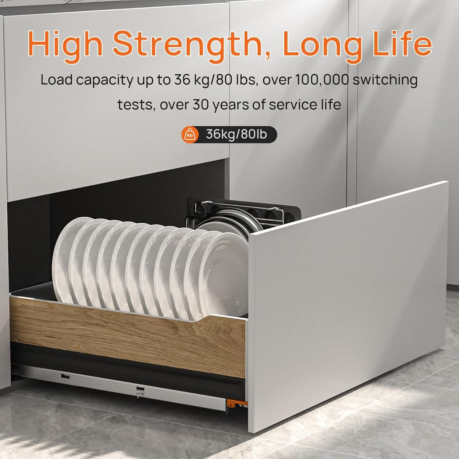 12 Inch Soft Close Undermount Drawer Slides, Concealed Drawer Rails with Rear...